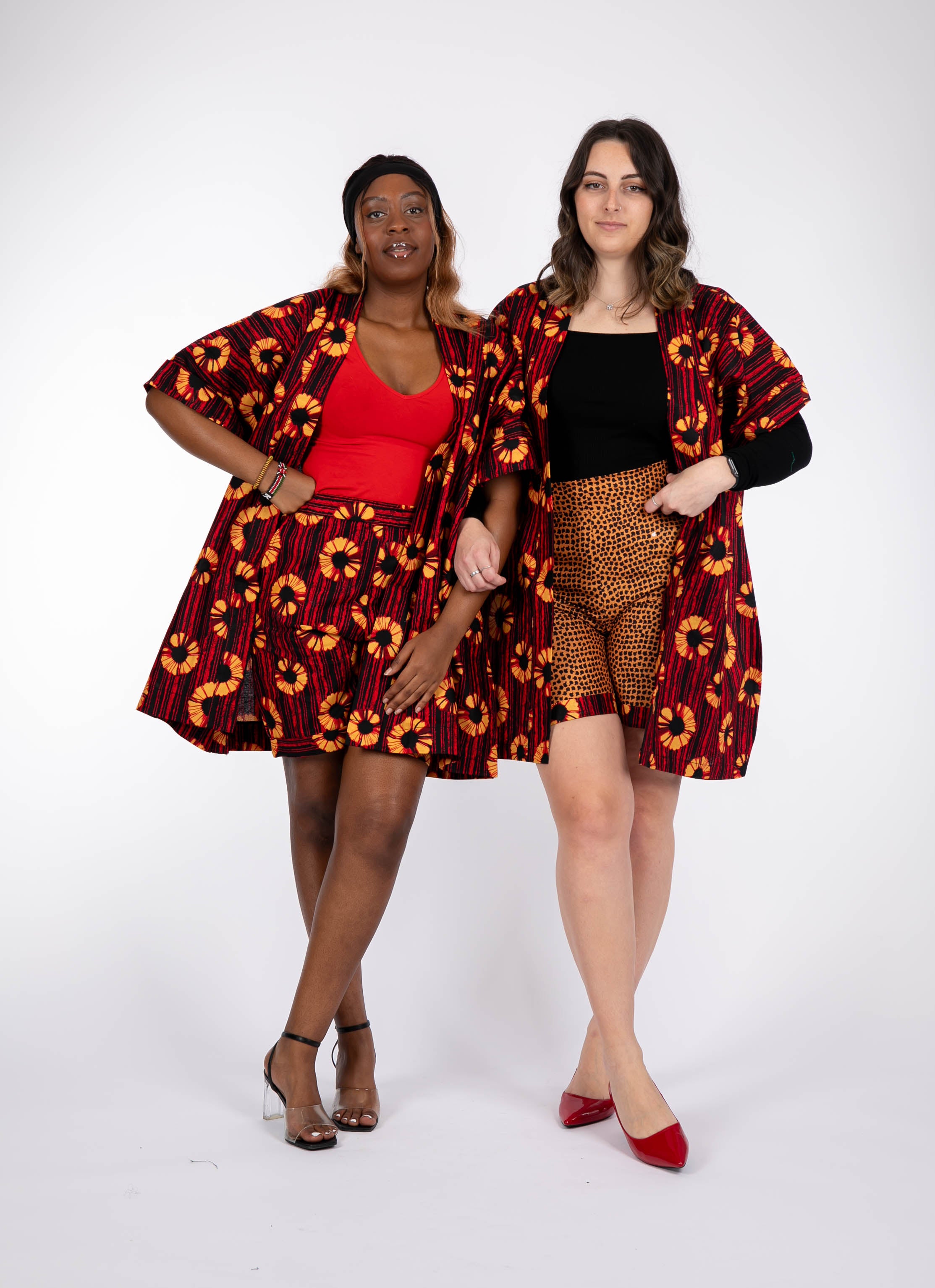 Temad collections African print ankara kimono set, African print kimono set, African print kimono jacket, ankara kimono, red ankara kimono jacket, African print short sleeve kimono, African print red kimono, African print stylish kimono jacket, beautiful african kimono, African print kimono with shorts, ankara shorts, African print shorts, African print red shorts, African print turnover shorts, African summer shorts