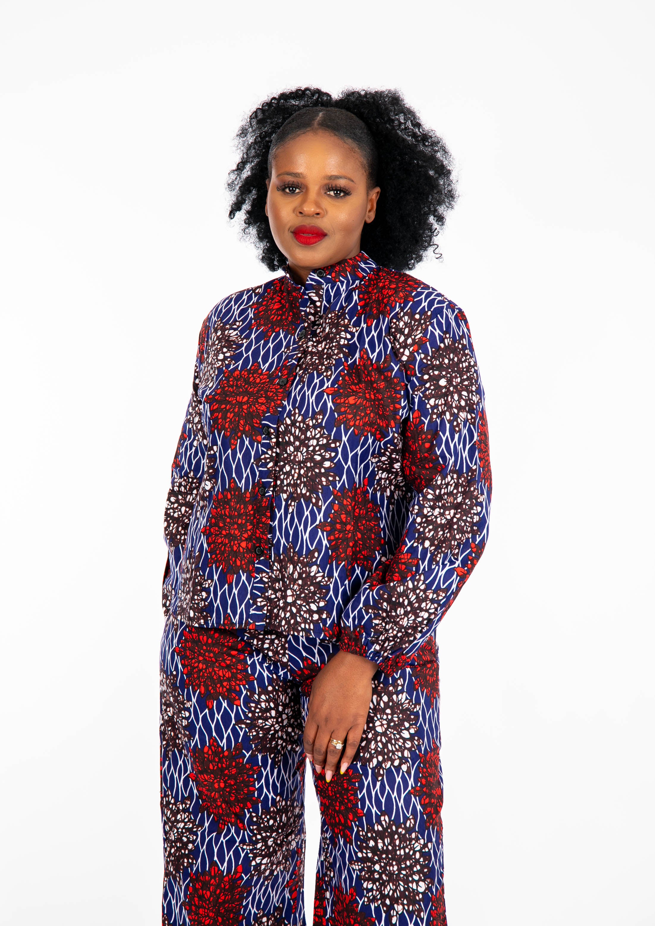 Temad collections Tesoro african print ankara kimono palazzo, Stylish African print bottoms and tops, African print Ankara fabric, African trousers, African shirt , African blouse , African print casual palazzo , African shirt for ladies, African flared trousers, Ankara palazzo, Ankara shirt, Ankara shirt, latest Ankara shirt, african palazzo and tops, stylish african shirt, red shirt