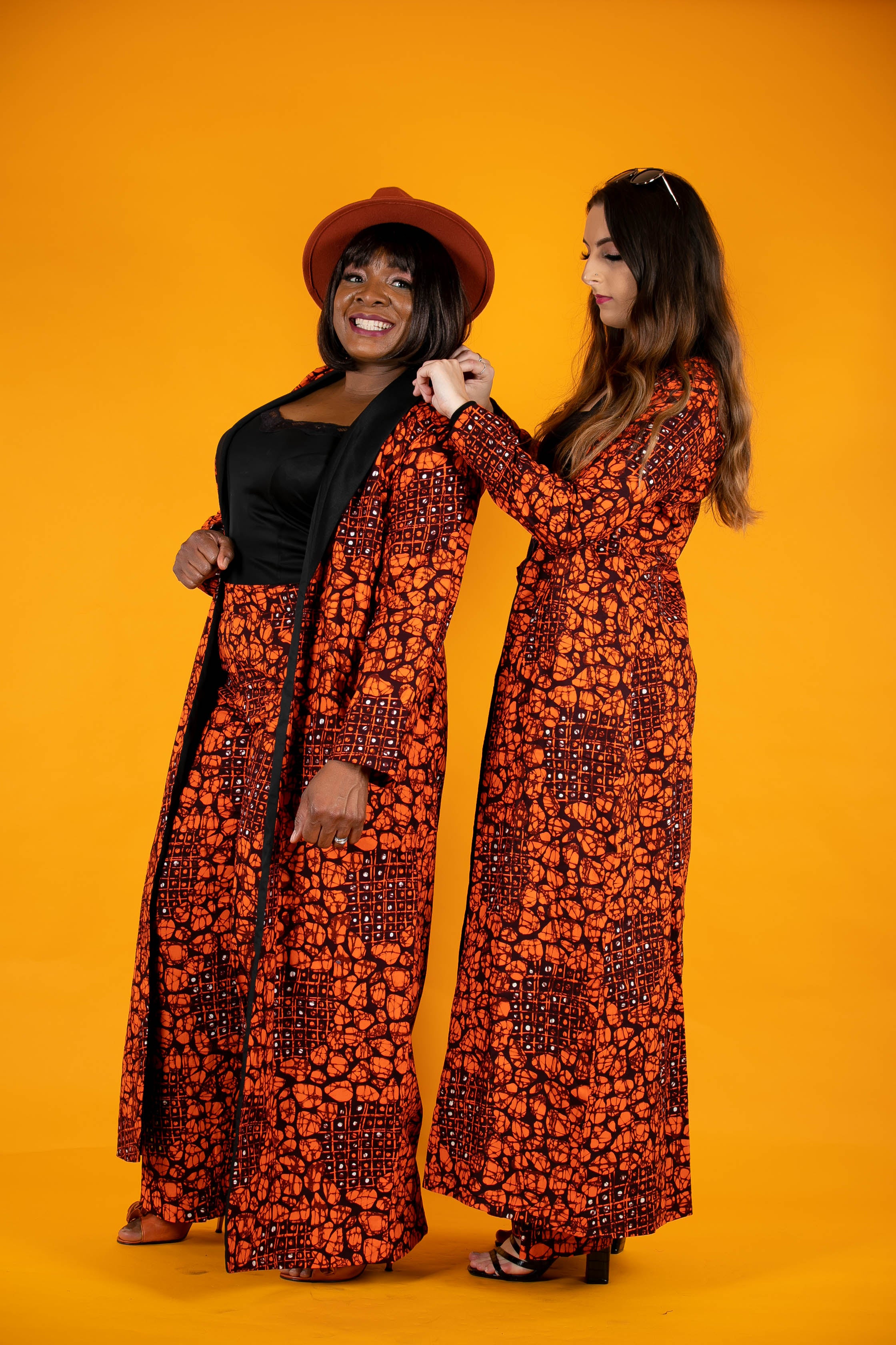 TemAD collections african print ankara orange palazzo trousers jacket