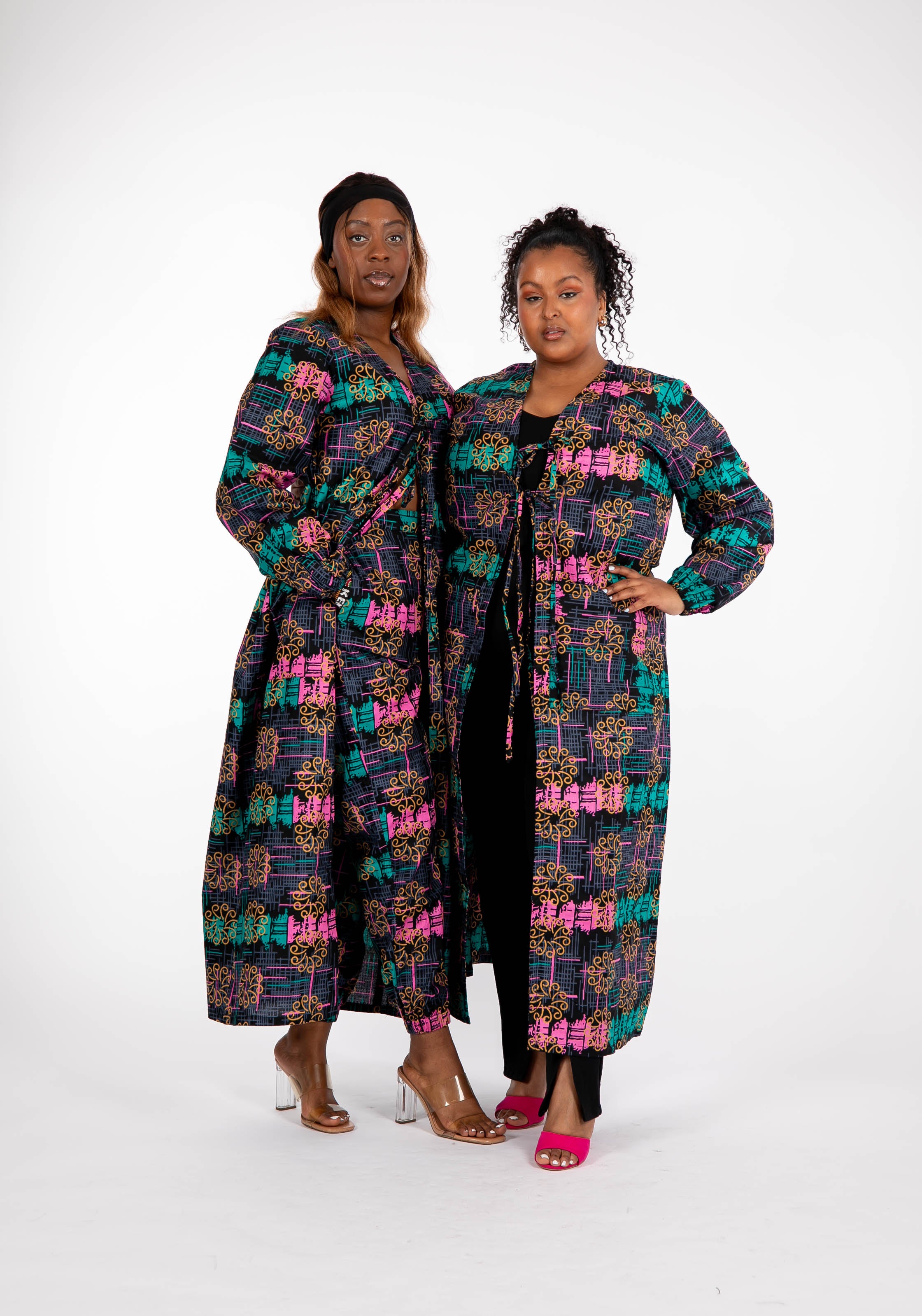 Temad collections Nena african print ankara kimono joggers, Stylish African print bottoms and tops, African print Ankara fabric, African trousers, African joggers , African pants , African print casual loungewear , African trousers for ladies, African track trousers, Ankara jogging bottoms, Ankara trousers, Ankara pants, latest Ankara joggers, african joggers and kimono, stylish african trousers, long kimono, african print long sleeve kimono