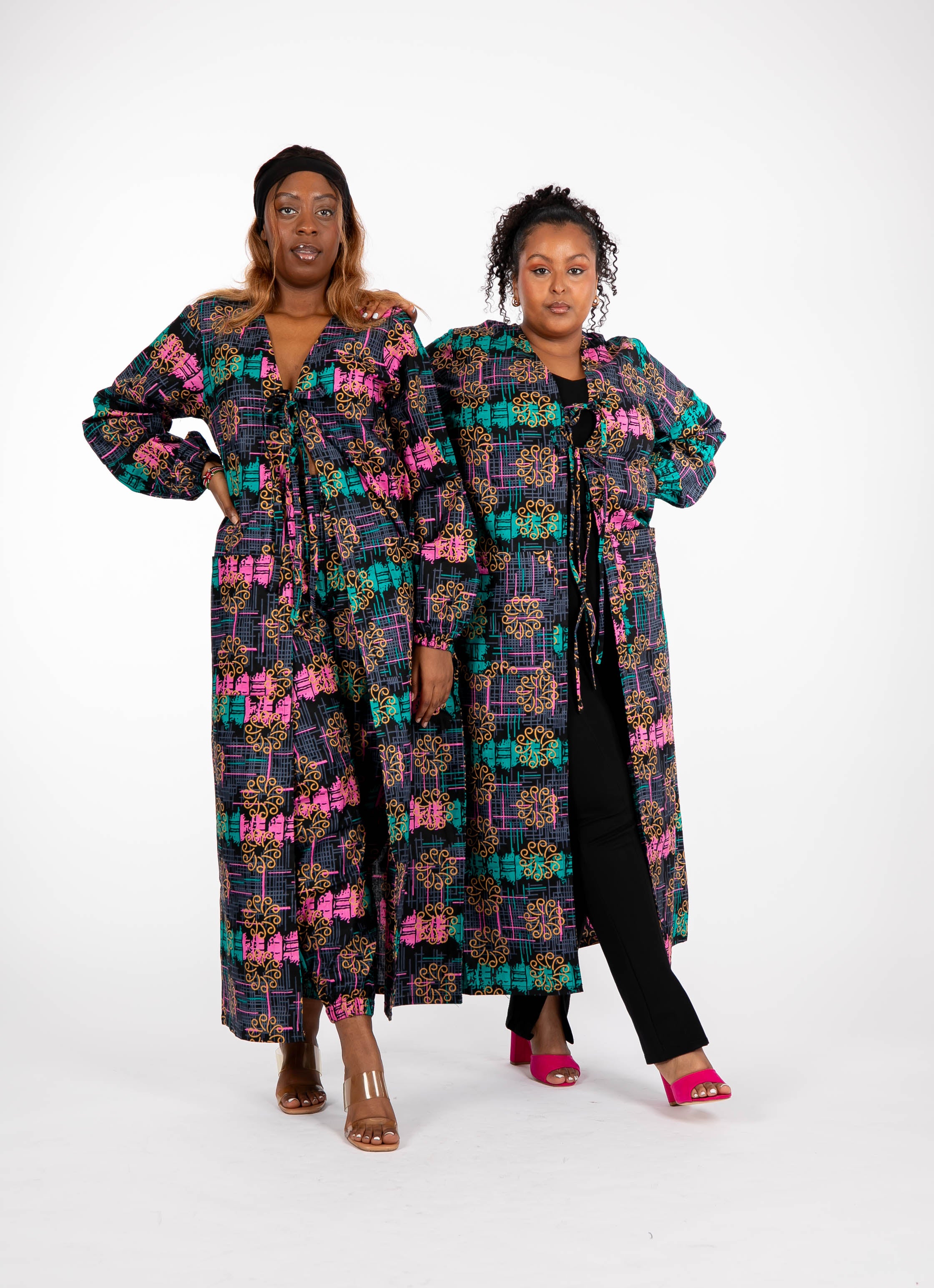 Temad collections Nena african print ankara kimono joggers, Stylish African print bottoms and tops, African print Ankara fabric, African trousers, African joggers , African pants , African print casual loungewear , African trousers for ladies, African track trousers, Ankara jogging bottoms, Ankara trousers, Ankara pants, latest Ankara joggers, african joggers and kimono, stylish african trousers, long kimono, african print long sleeve kimono