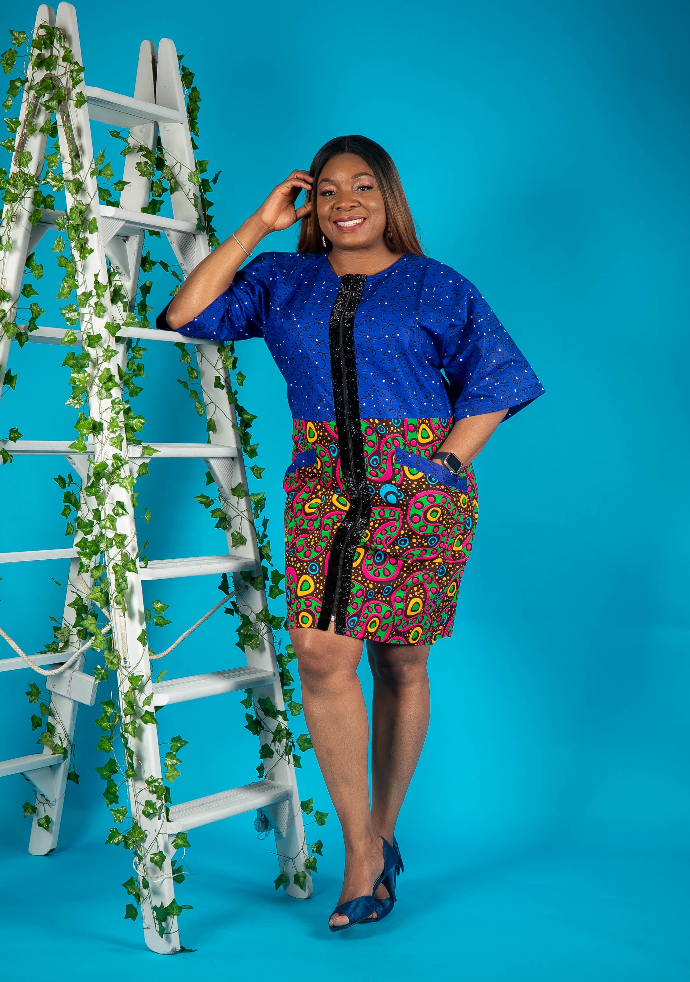 Temad collections sofia african print ankara kimono jacket dress