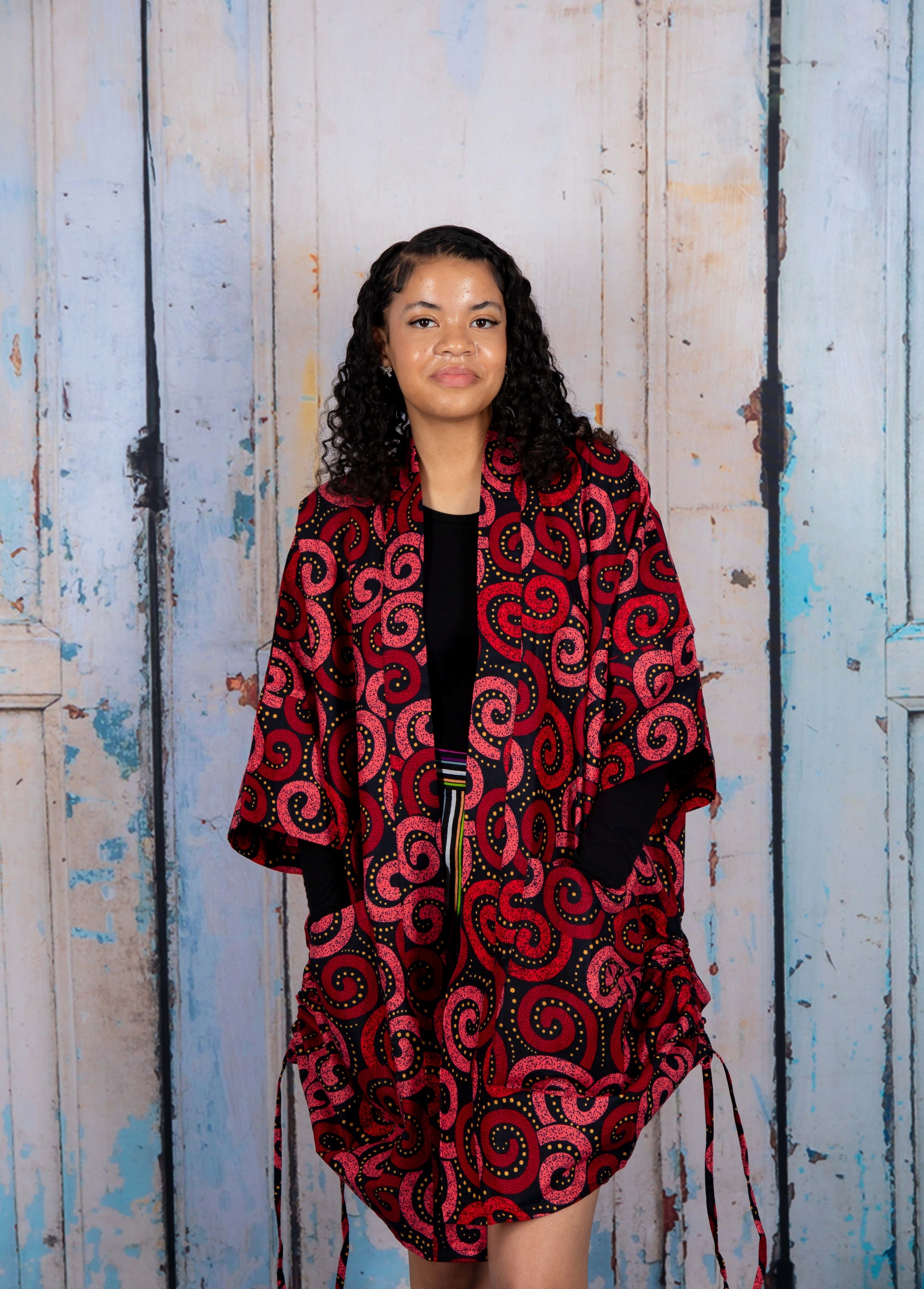Temad collections African print ankara kimono set, African print kimono set, African print kimono jacket, ankara kimono, red ankara kimono jacket, African print short sleeve kimono, African print red kimono, African print stylish kimono jacket, beautiful african kimono, African print kimono with shorts