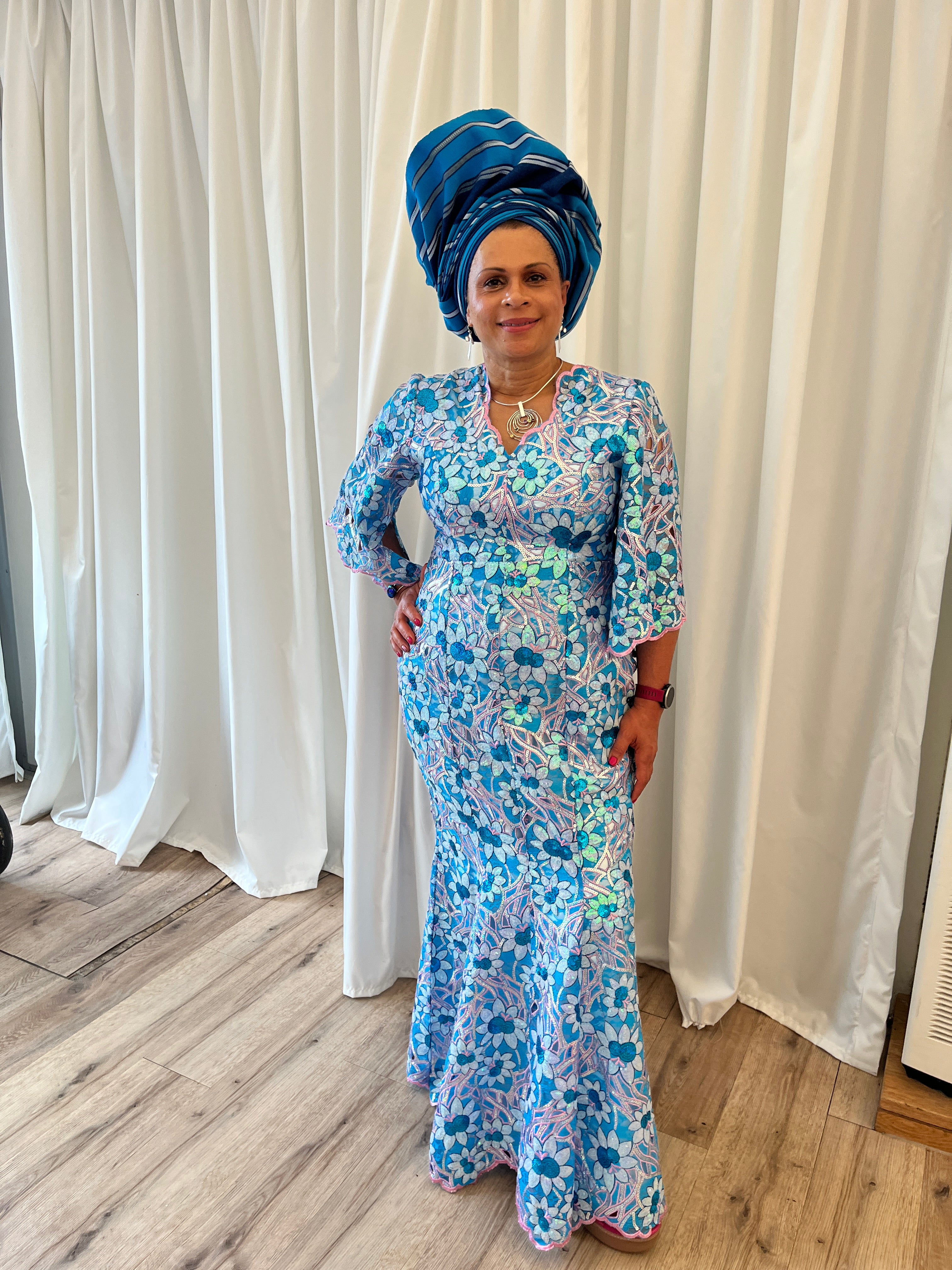 TemAD bespoke dress, wedding guest, aso ebi Bella, aso ebi style, aso ebi lace