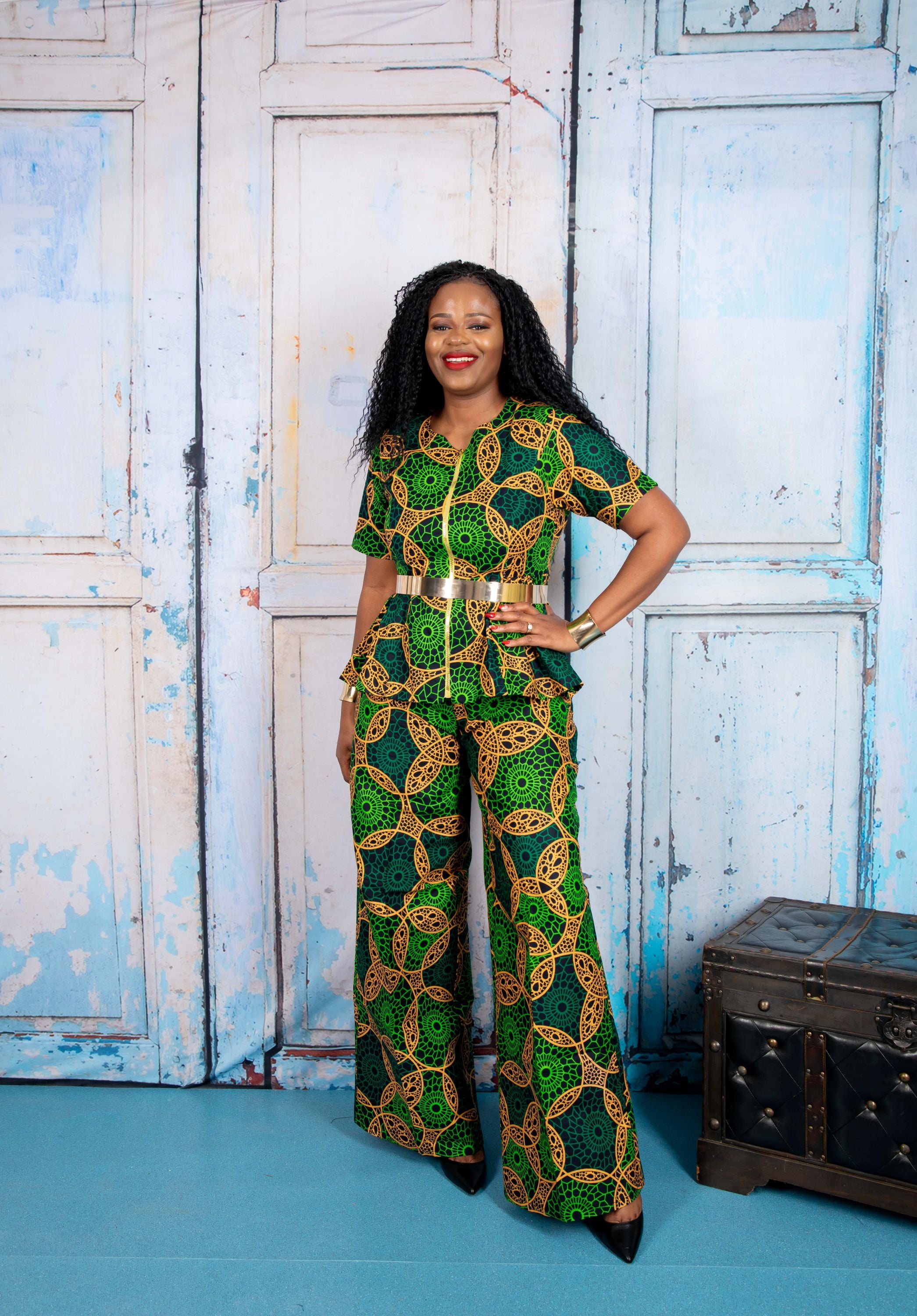 Temad collections Iwa african print ankara kimono palazzo, Stylish African print bottoms and tops, African print Ankara fabric, African trousers, African shirt , African blouse , African print casual palazzo , African shirt for ladies, African flared trousers, Ankara palazzo, Ankara shirt, Ankara shirt, latest Ankara shirt, african palazzo and tops, stylish african blouse, green shirt, green african print top