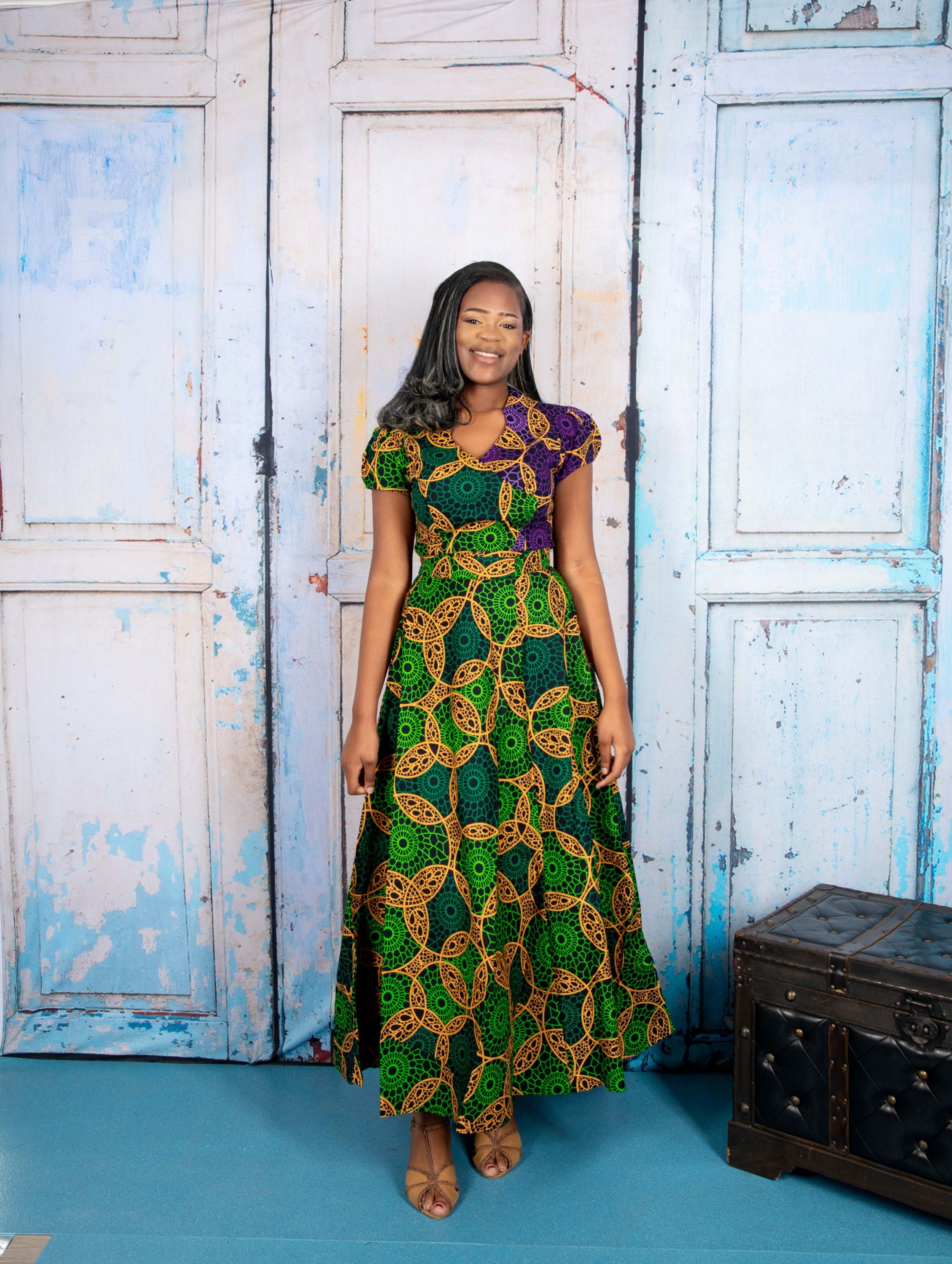 Temad collections Iye african print ankara palazzo, Stylish African print bottoms and tops, African print Ankara fabric, African trousers, African shirt , African blouse , African print casual palazzo , African shirt for ladies, African flared trousers, Ankara palazzo, Ankara blouse, Ankara blouse, latest Ankara blouse, african palazzo and top, stylish african blouse, green blouse , african print green wrap blouse, african print wrap blouse, african print stylish blouse, green wrap top, green wrap top