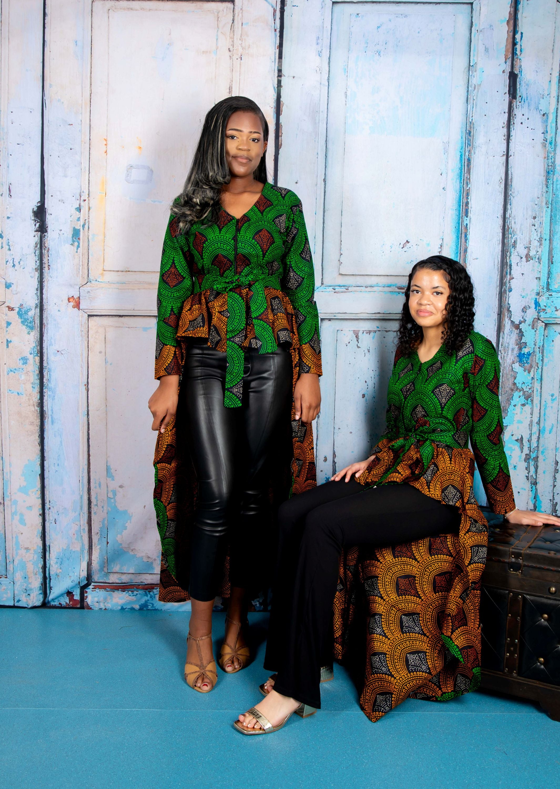 temad collections rolls dress top, african print top, african print blouse, african print peplum blouse, african print peplum blouse, ankara peplum top, ankara peplum top, green african print top, green front zipper blouse, african print front zip blouse, green front zip top, unique african print blouse, modern african print blouse, hi lo african print blouse, long sleeve african print blouse, ankara long sleeve top, african print top uk