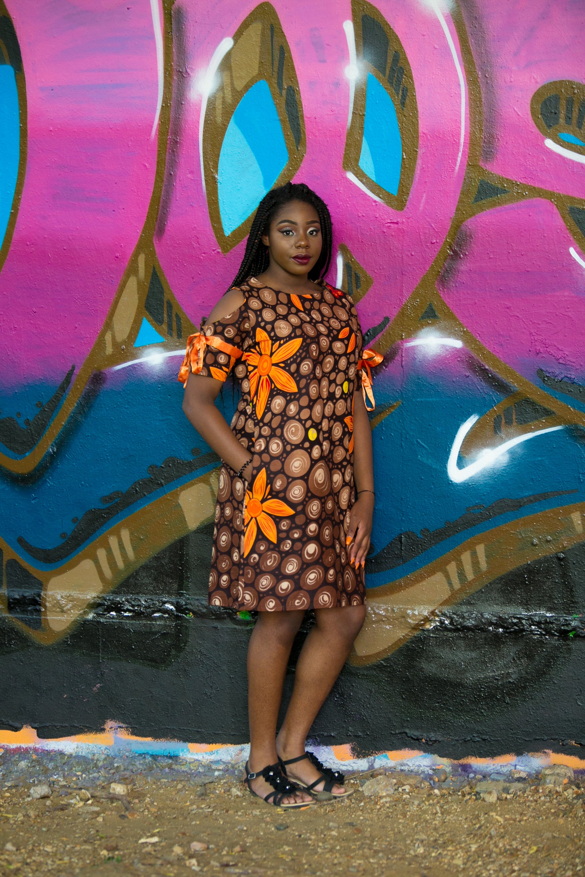 Dichromate cold shoulder diamond dress