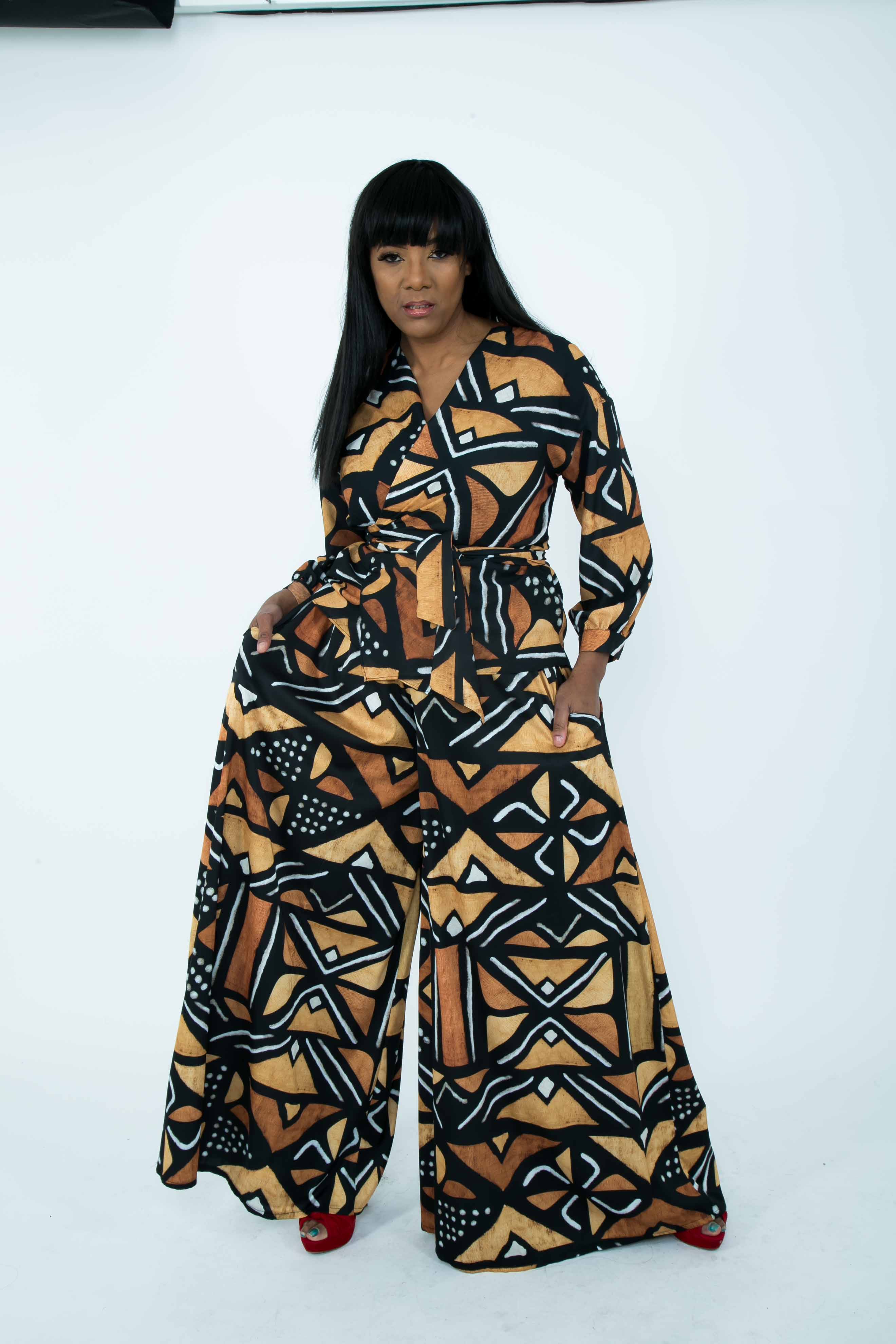 TemAD african print ankara palazzo pants trousers linea di Africa set