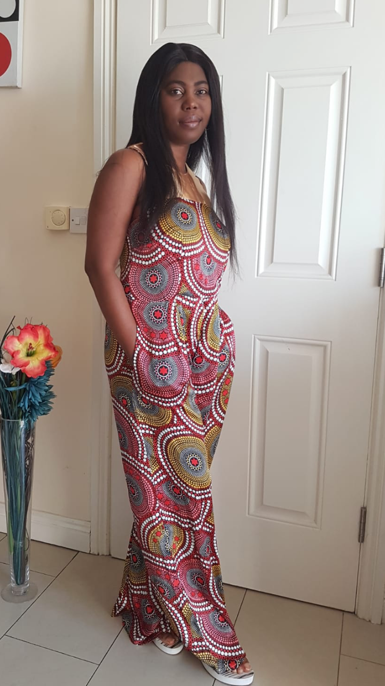 Ankara silk jumpsuit