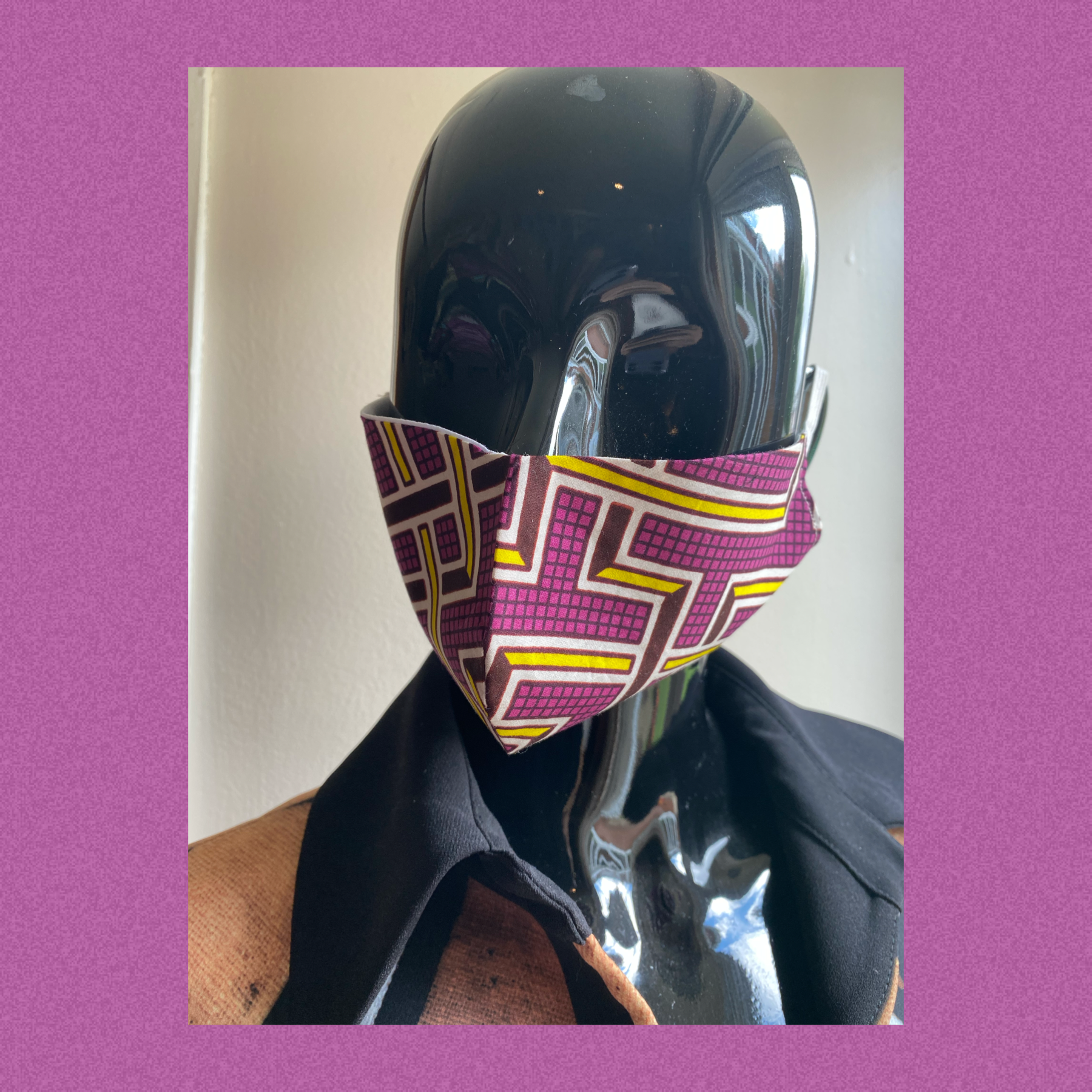 african print face mask - purple