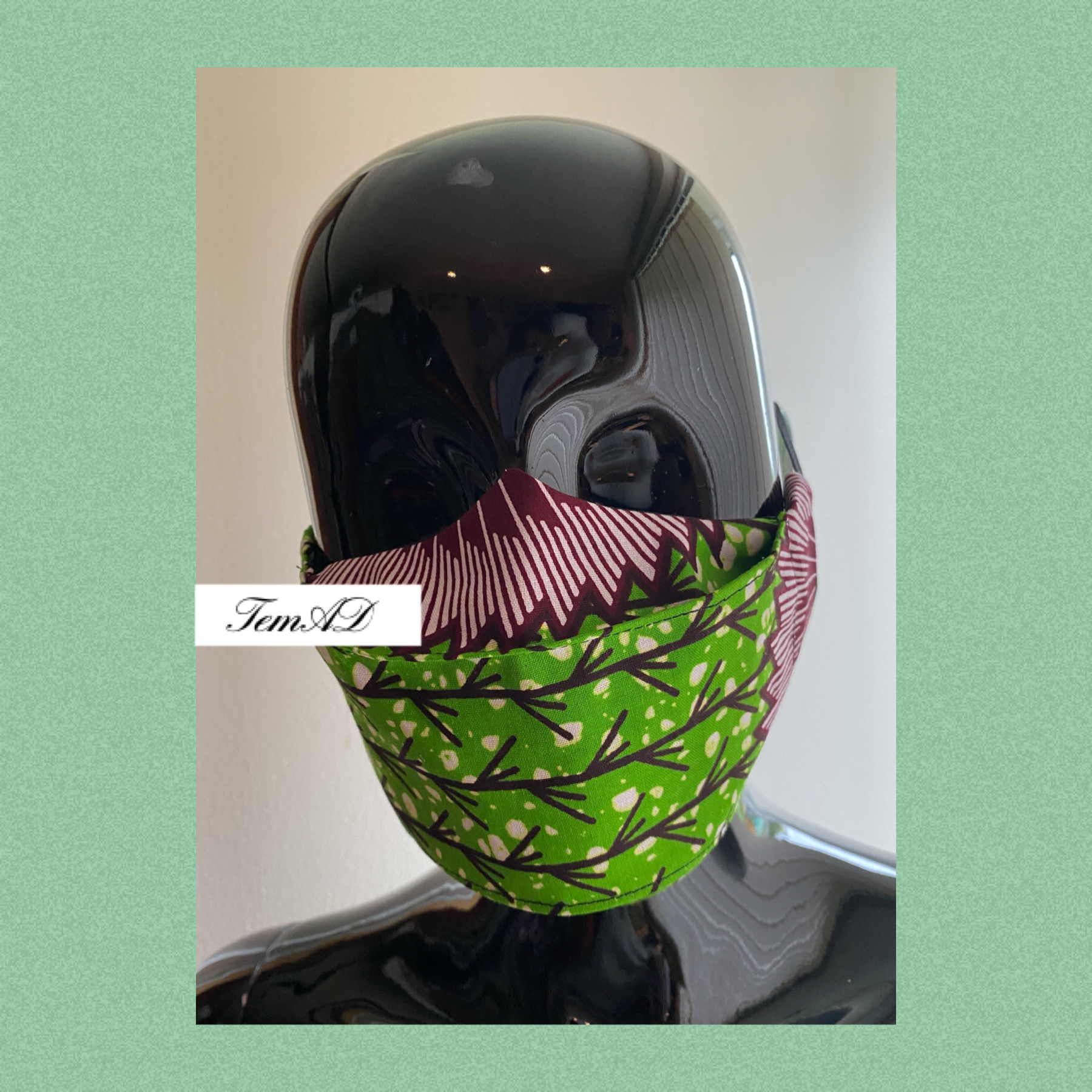 TemAD collections 3d african print ankara face mask made in uk
