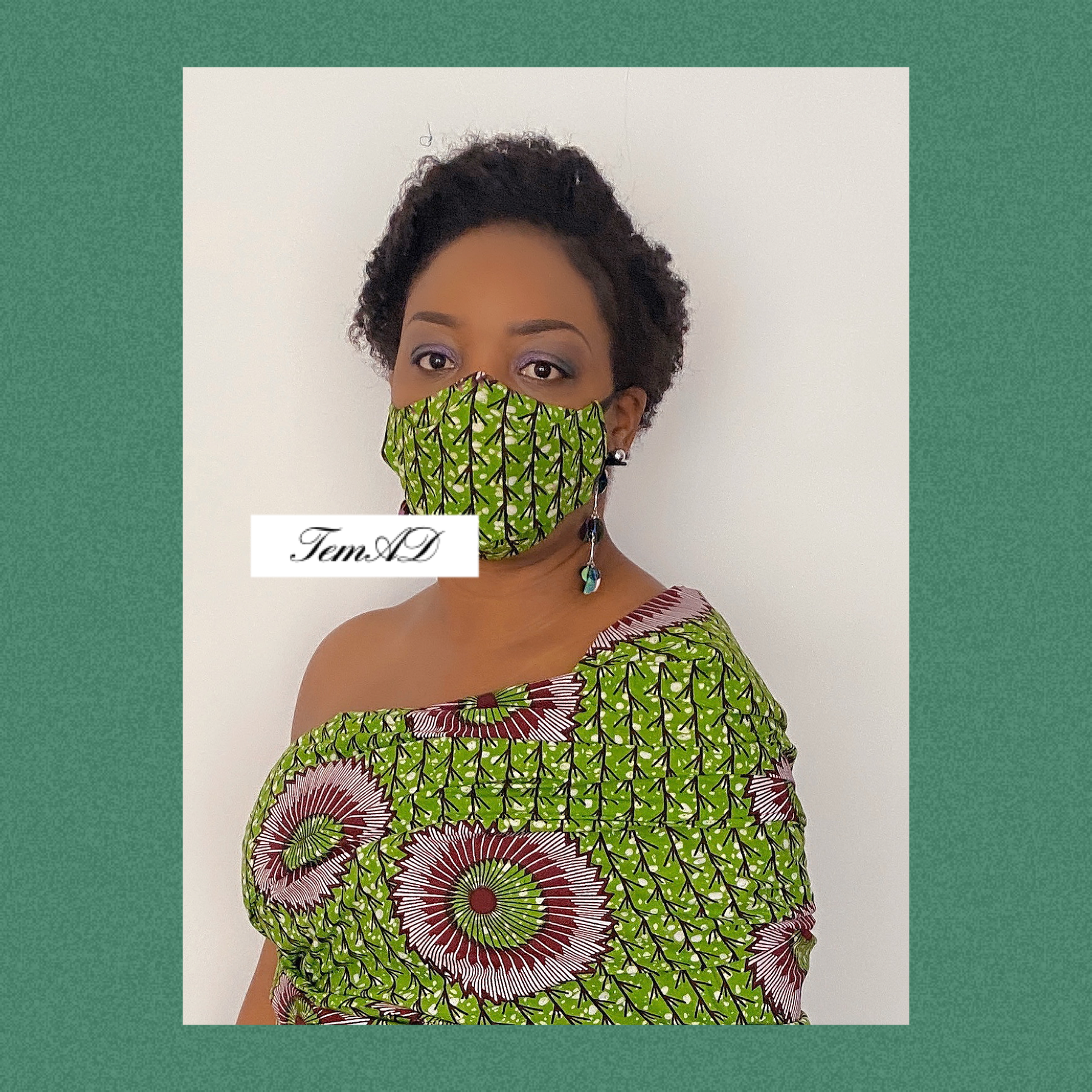 TemAD collections 3d african print ankara face mask made in uk