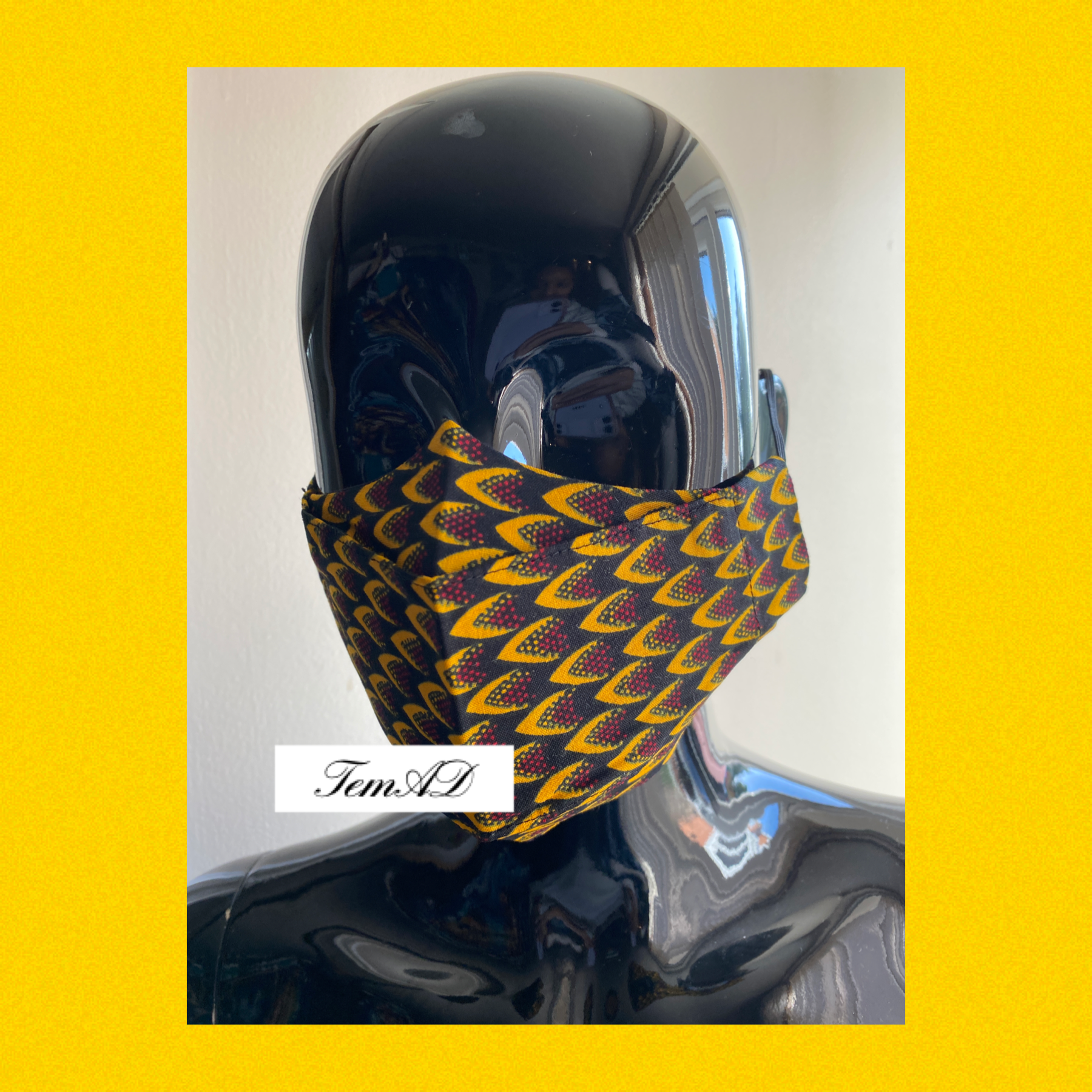 TemAD collections 3d african print ankara face mask made in uk