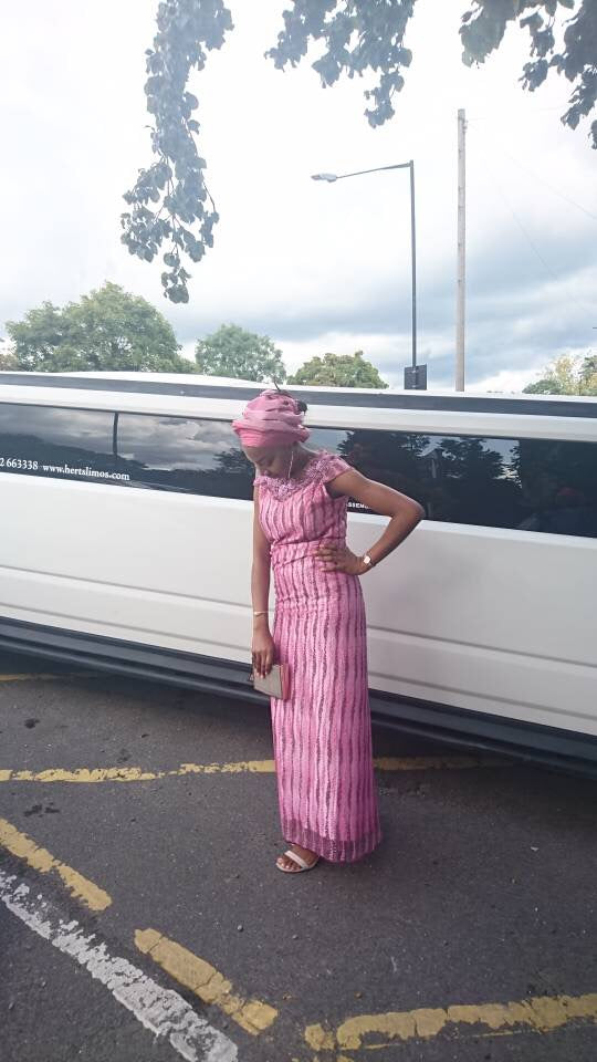 Pink wedding guest outfit
