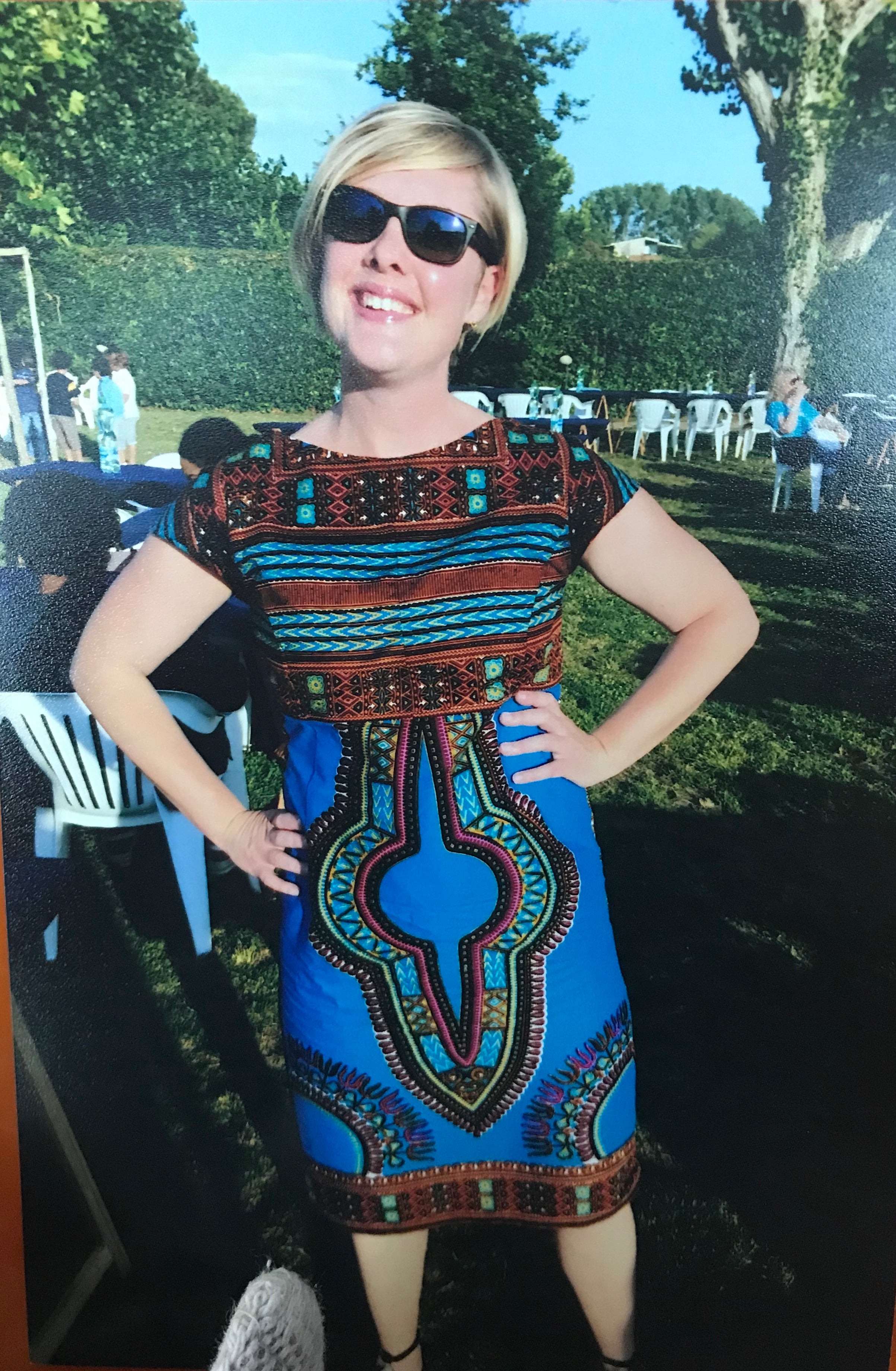 Blue garden party dress