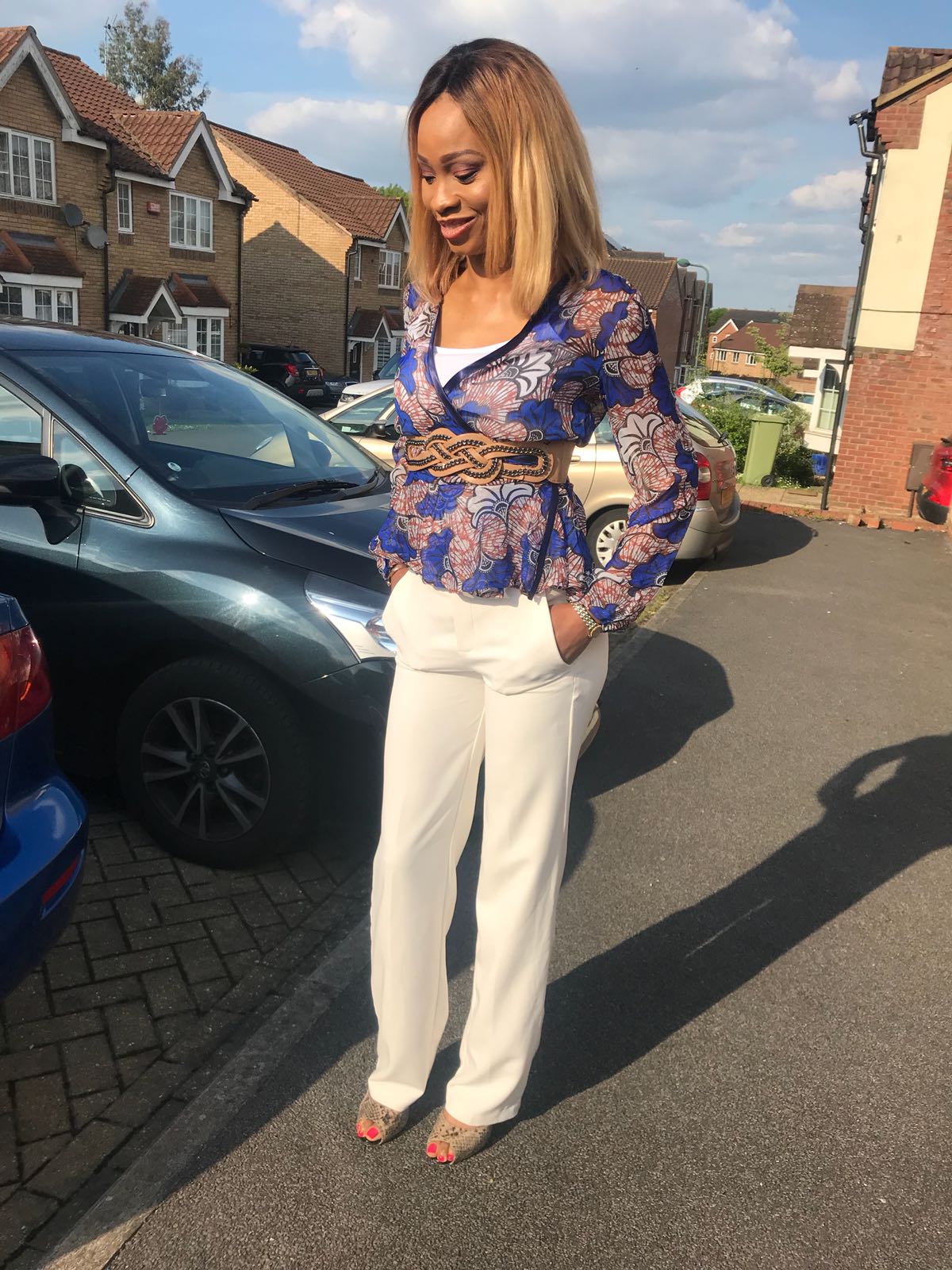 Ankara chiffon wrap top and trousers