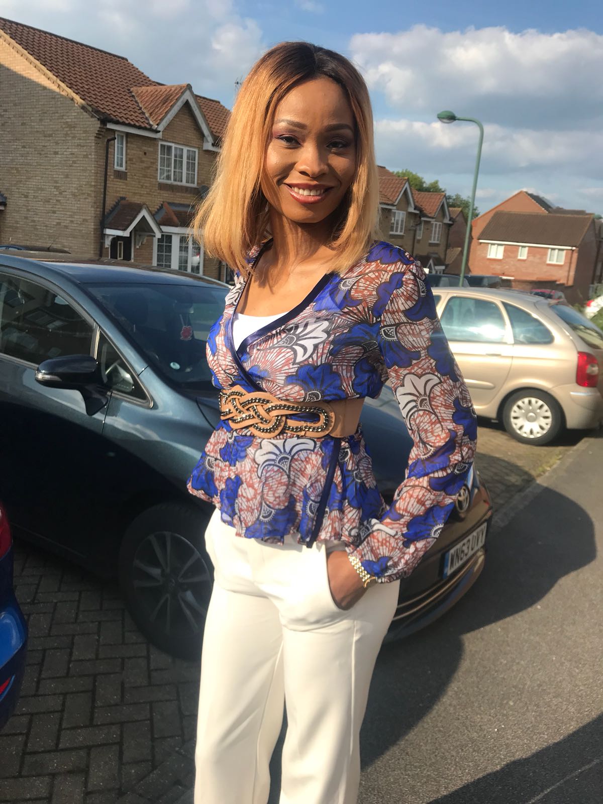 Ankara chiffon wrap top and trousers