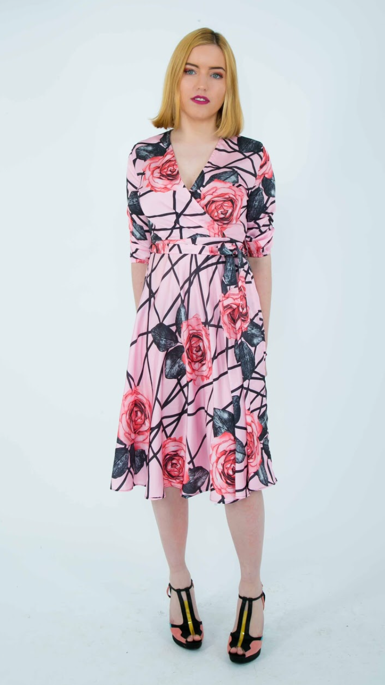 Christabel wrap dress- pink