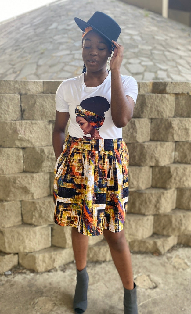 BAE collection temad tshirt african print ankara face 3d tshirt