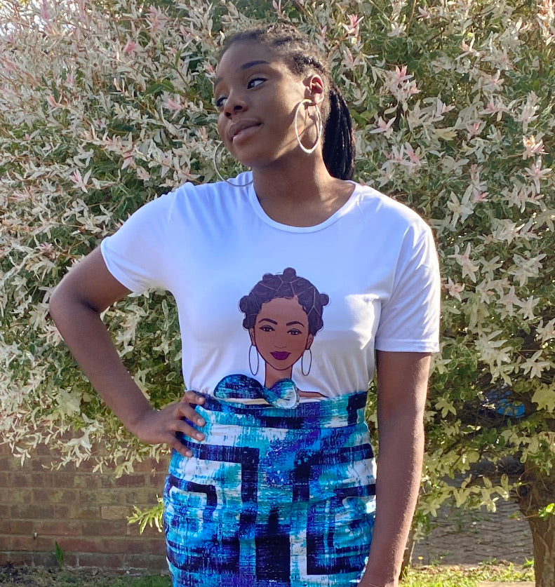 BAE collection temad tshirt african print ankara face 3d tshirt