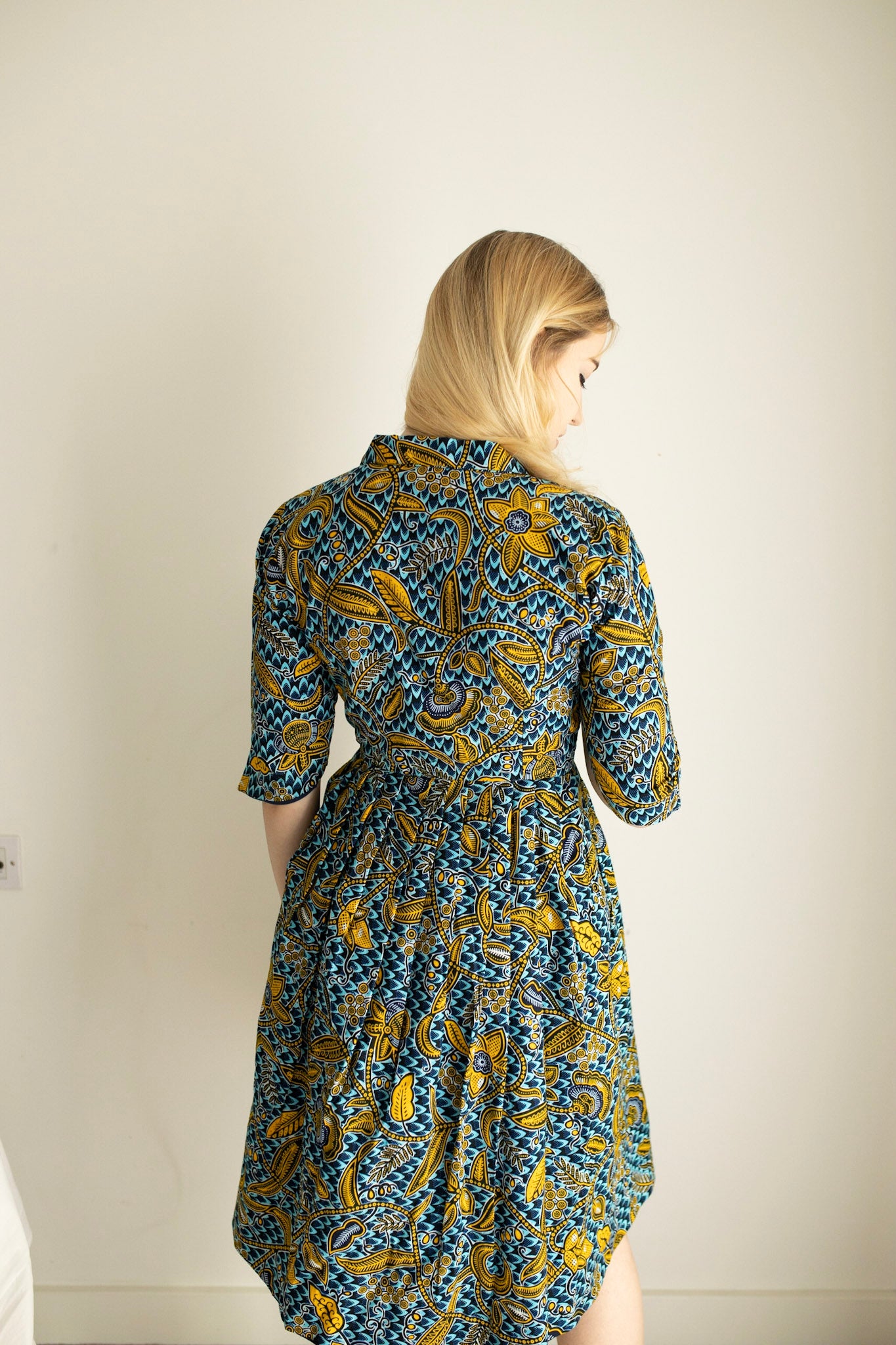 African print ankara shirt midi dress