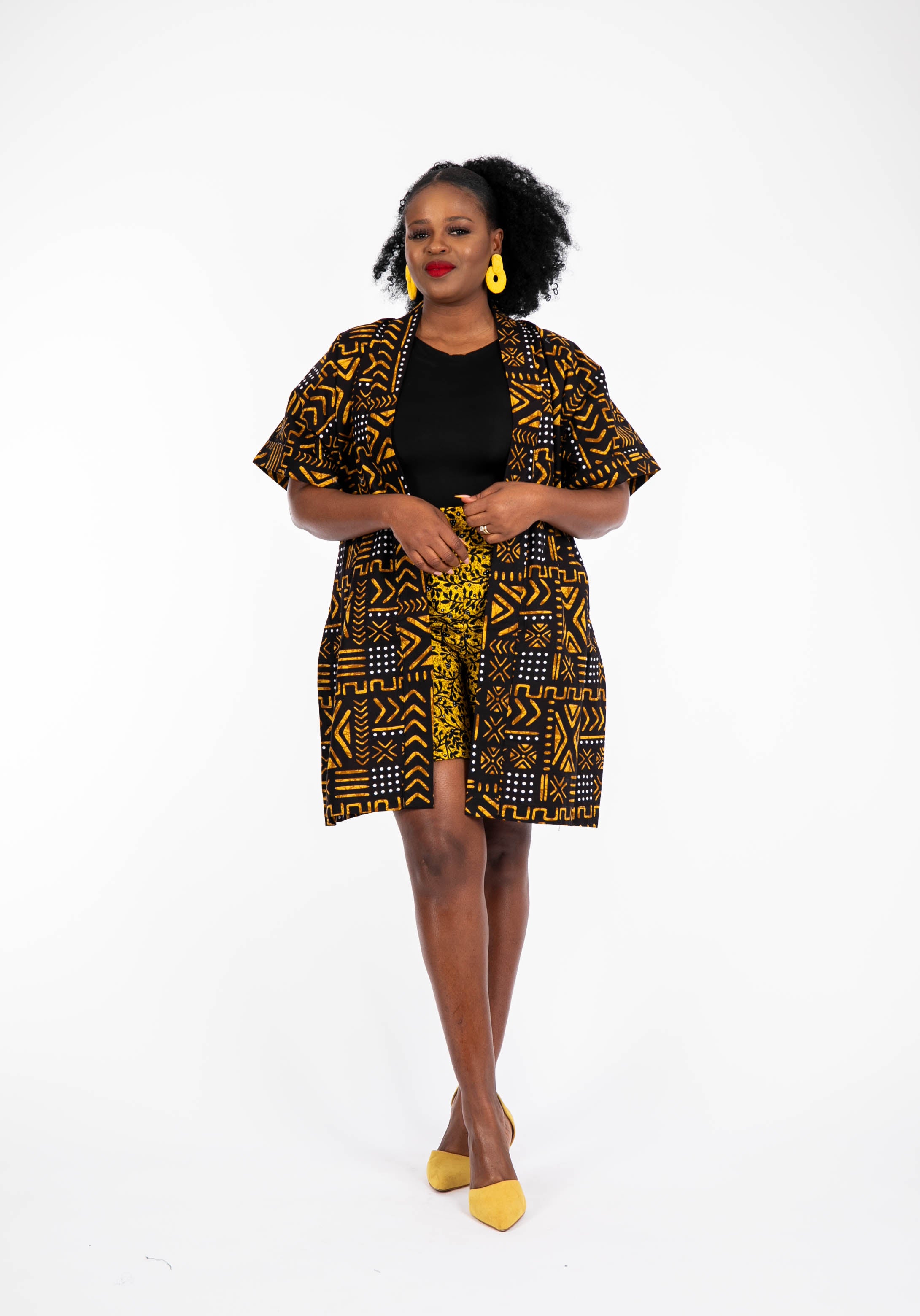 Temad collections Chula African print ankara kimono set, African print kimono set, African print kimono jacket, ankara kimono, red ankara kimono jacket, African print short sleeve kimono, African print red kimono, African print stylish kimono jacket, beautiful african kimono, African print kimono with shorts, ankara shorts, African print shorts, African print red shorts, African print turnover shorts, African summer shorts