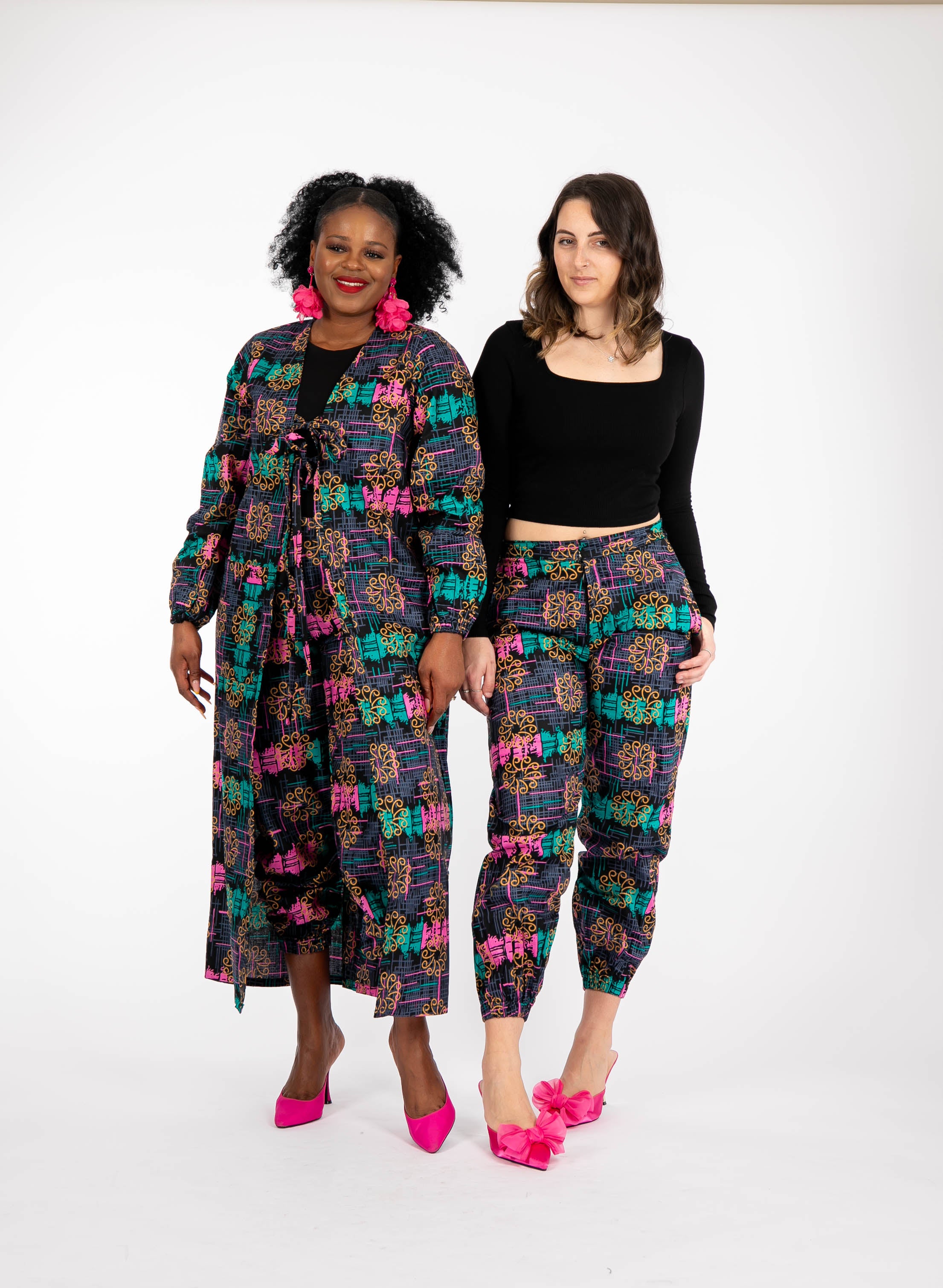 Temad collections Nena african print ankara kimono joggers, Stylish African print bottoms and tops, African print Ankara fabric, African trousers, African joggers , African pants , African print casual loungewear , African trousers for ladies, African track trousers, Ankara jogging bottoms, Ankara trousers, Ankara pants, latest Ankara joggers, african joggers and kimono, stylish african trousers, long kimono, african print long sleeve kimono