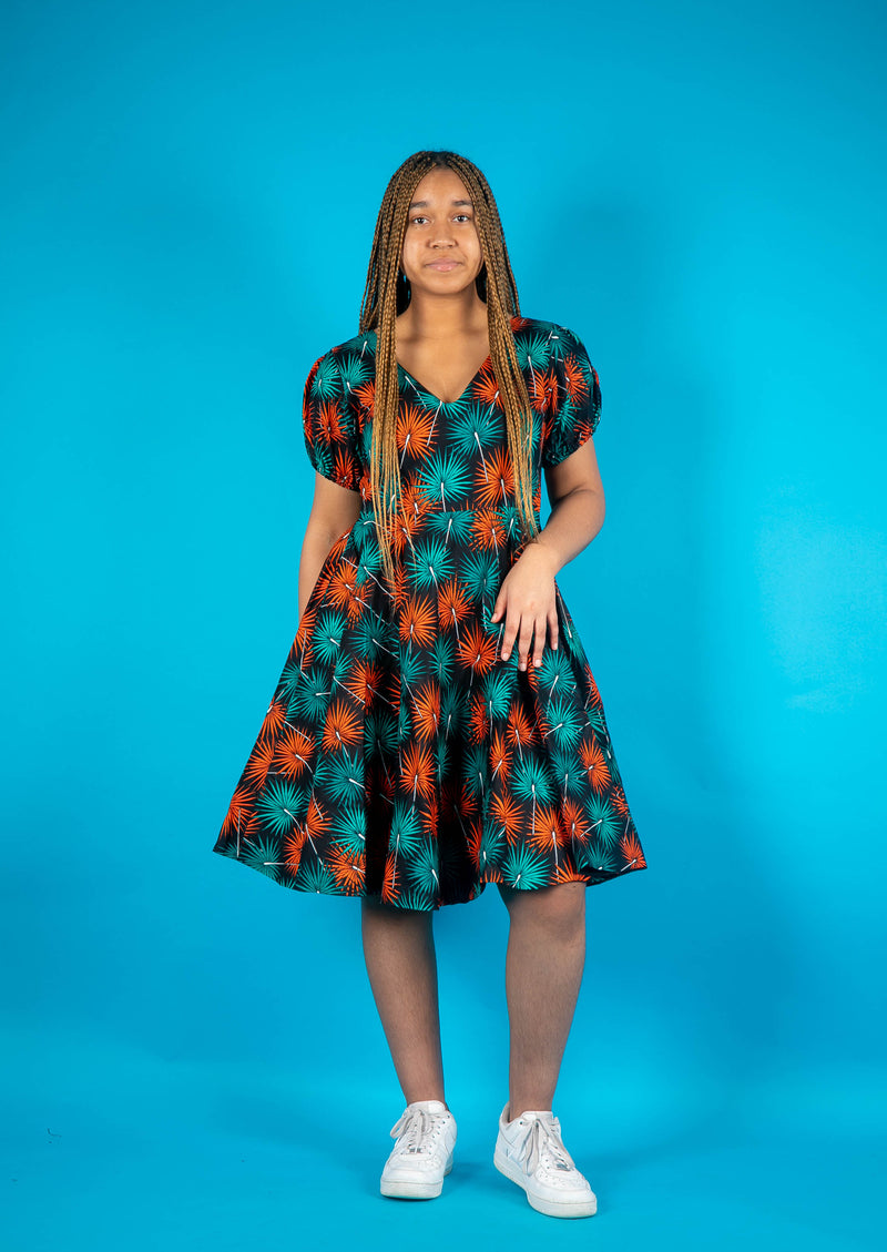 Temad collections  african print ankara iyanu midi dress