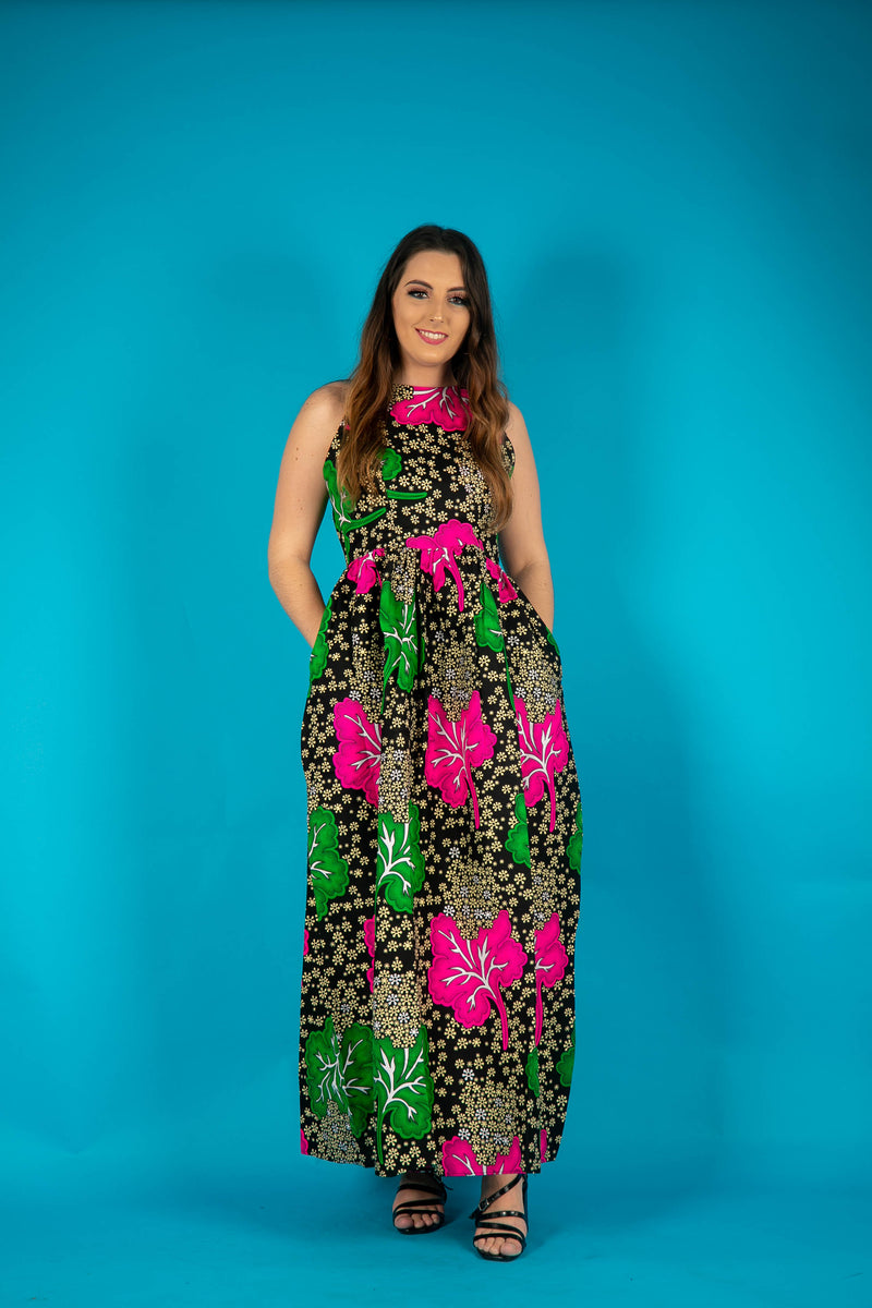 temad colletions african print halter neck Gabriela maxi dress