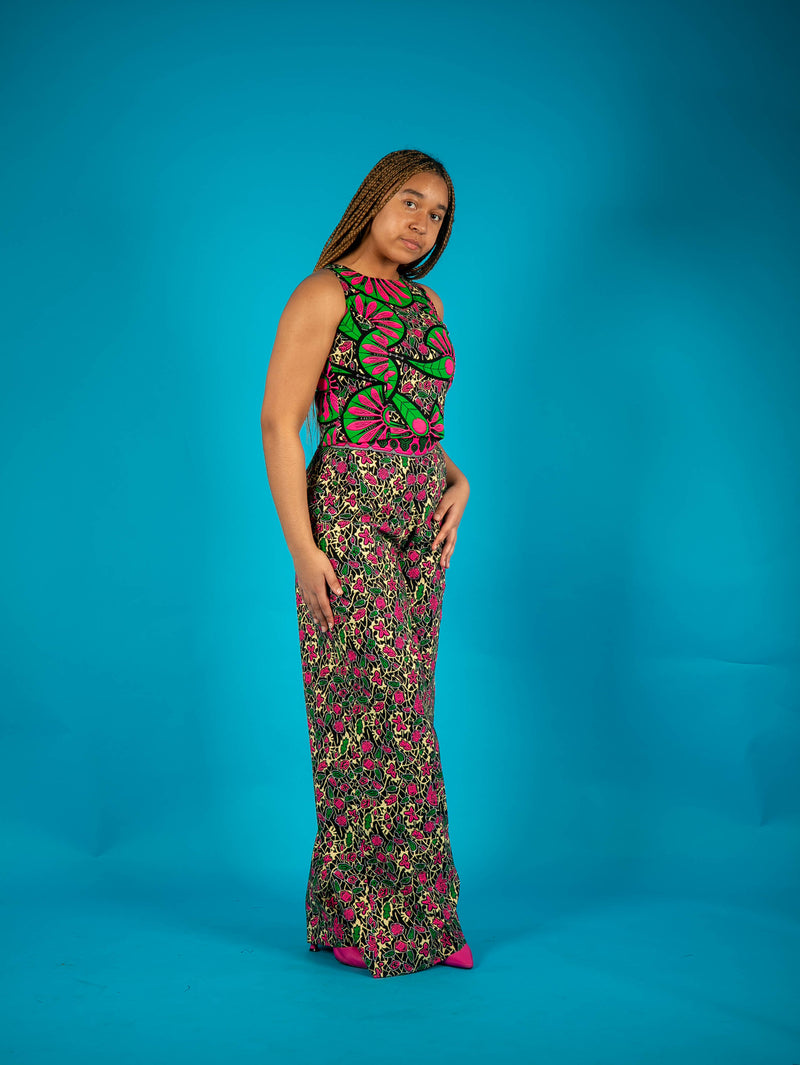 temad collections african print ankara pink barbie crop top