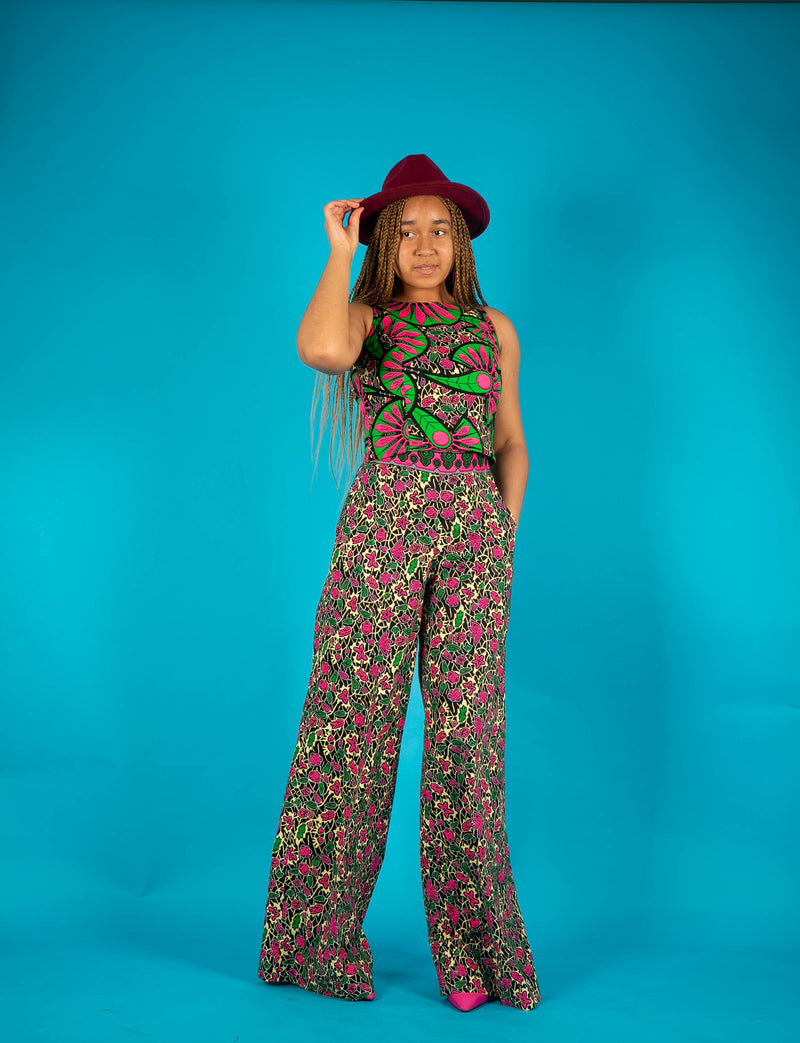 temad collections african print ankara pink barbie crop top