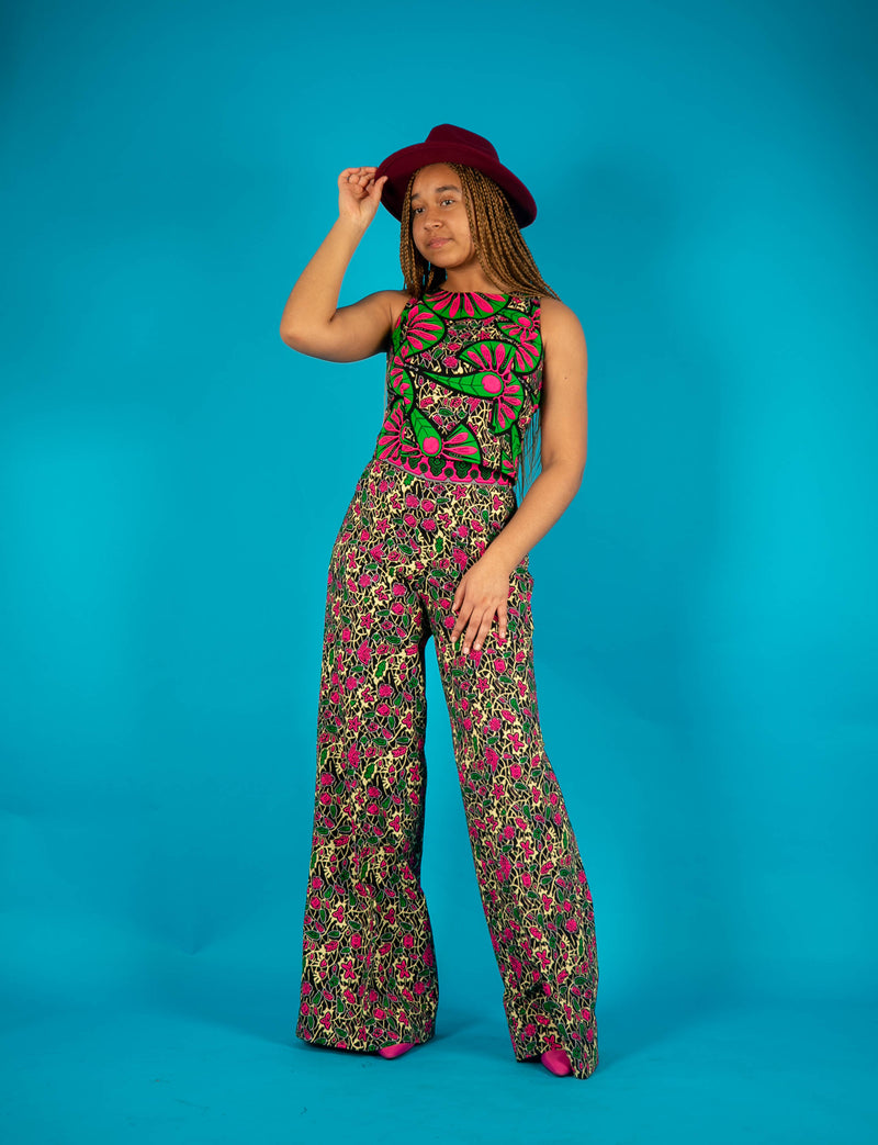 temad collections african print ankara pink barbie crop top