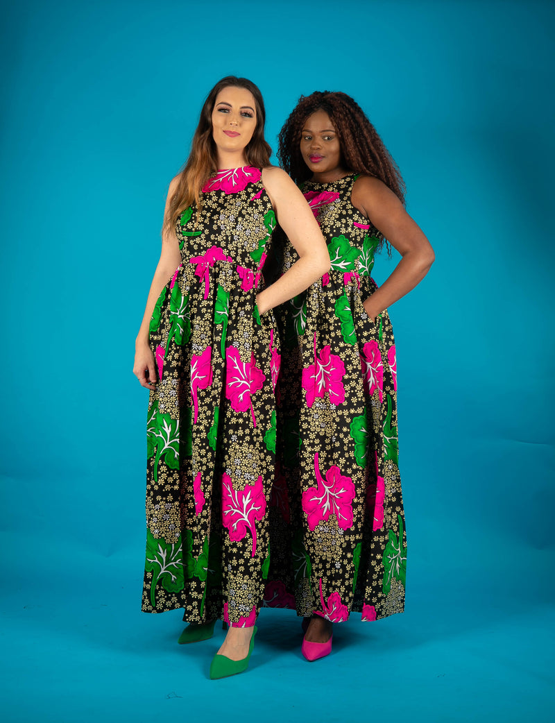 temad colletions african print halter neck Gabriela maxi dress