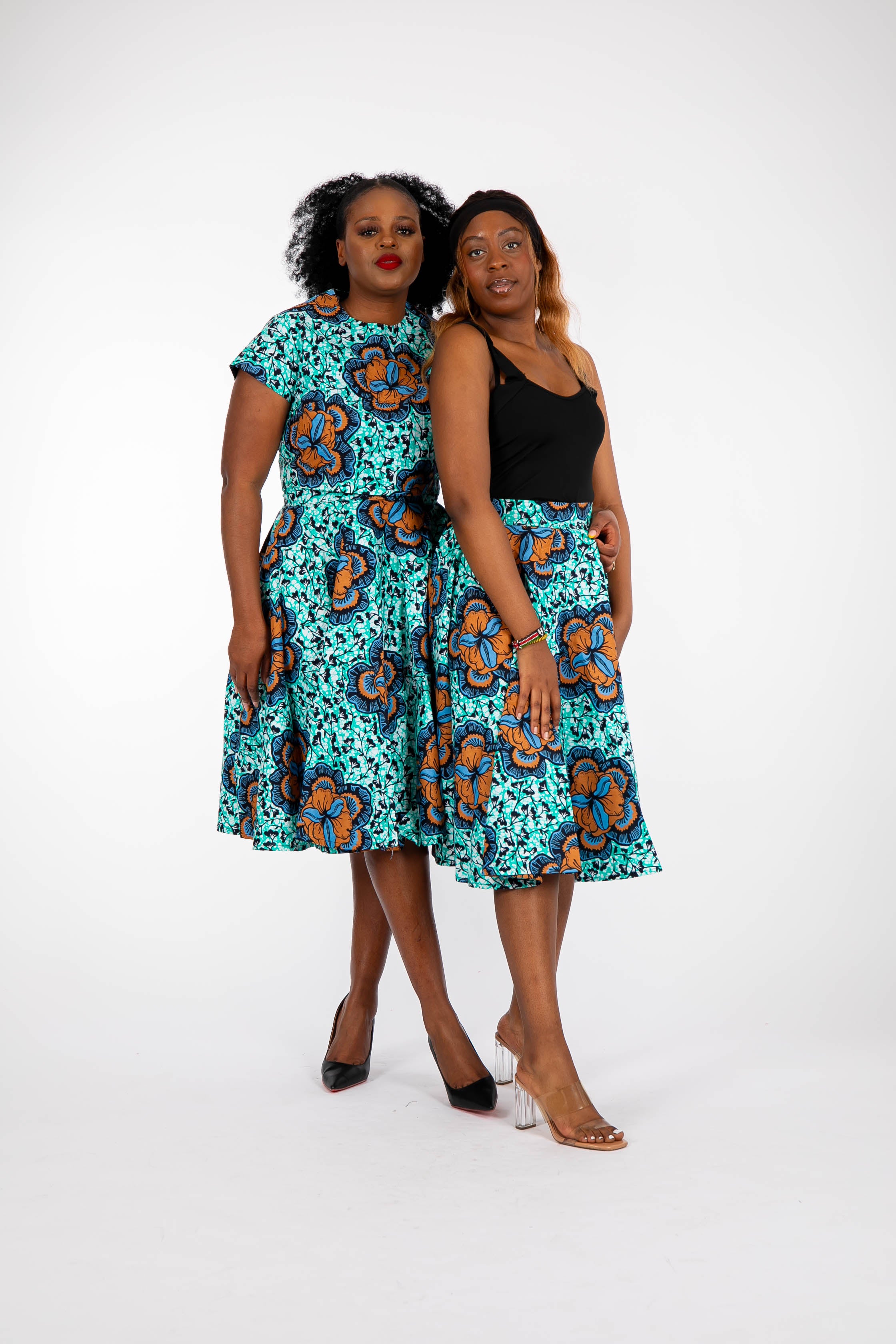 Amada African Print Crop Top with matching Skirt