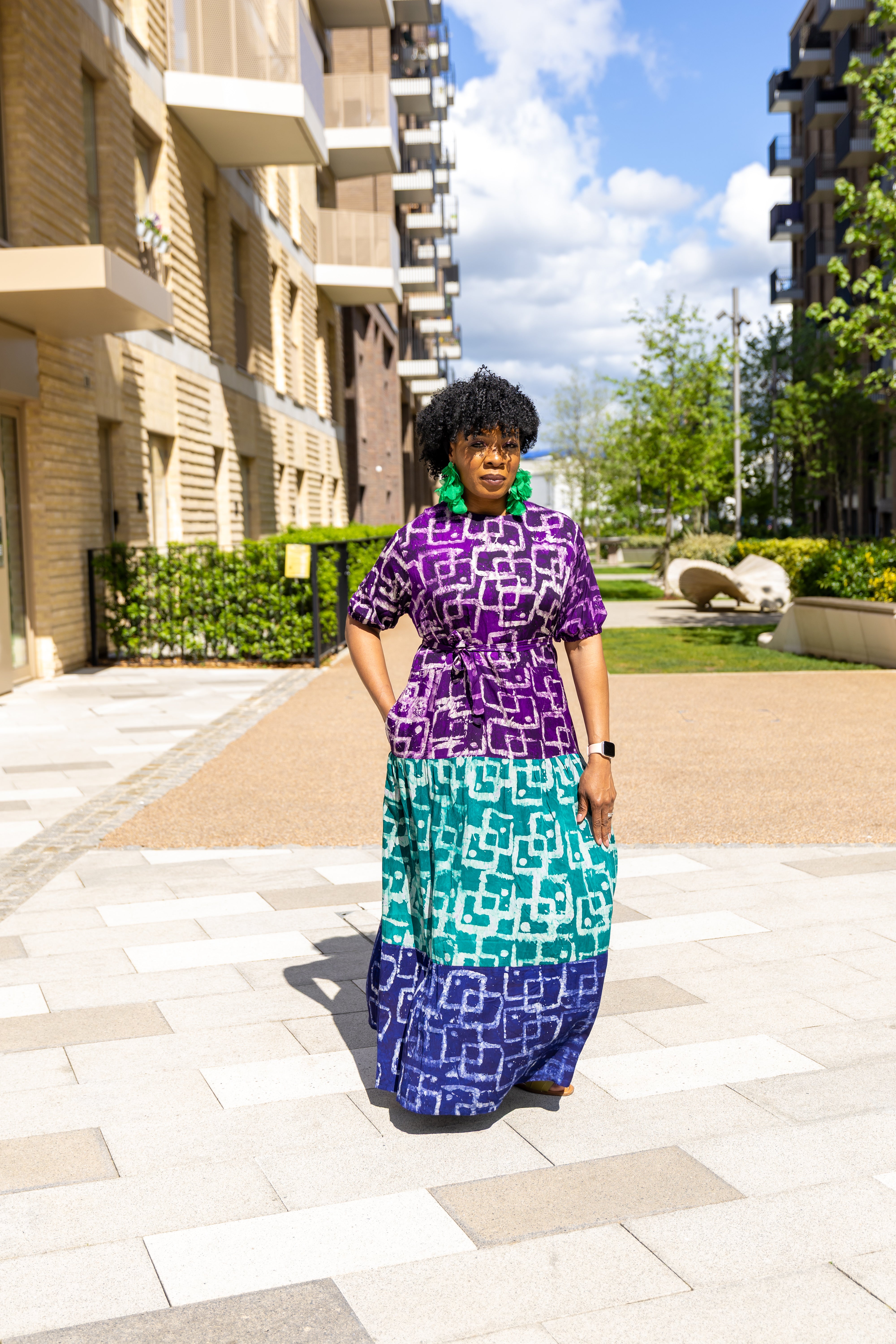 temad collections african print adire puff sleeves maxi a line dress, Stylish African print dresses, Modern African dresses, Ankara dress for ladies, Latest adire dresses, Long Ankara dresses, ankara dresses Uk. Adire dresses styles, stylish Ankara dresses, beautiful African dresses,  African dresses styles, adire print, ankara maxi dresses, Ankara blue dresses, Ankara long dresses, African maxi dress, , African midi dress,  African maxi dress, latest maxi dress, layered maxi dress