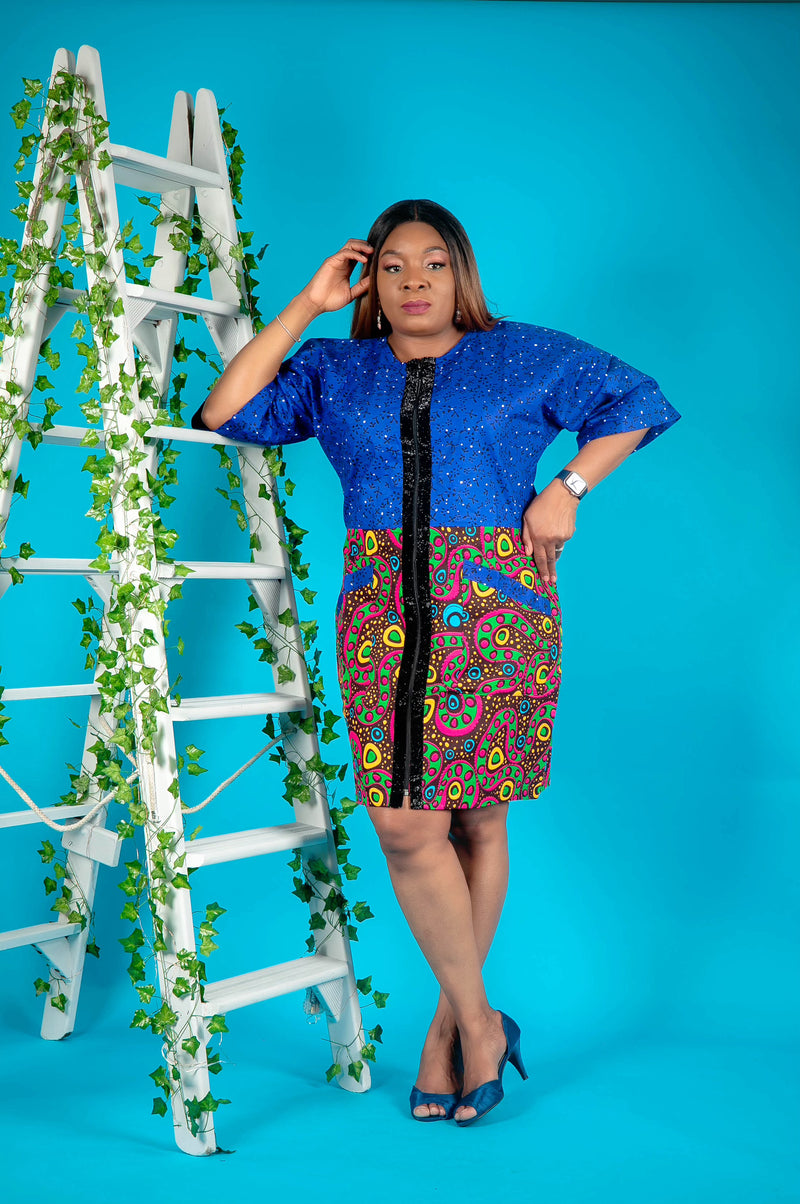 Temad collections sofia african print ankara kimono jacket dress 