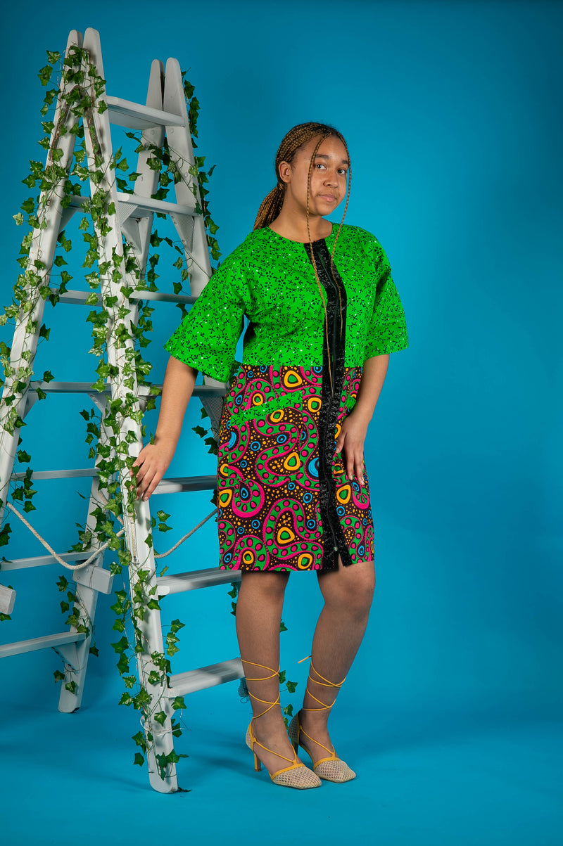 Temad collections sofia african print ankara kimono jacket dress 