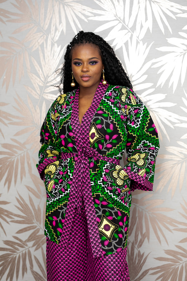 temad african print ankara kimono top jacket with pockets