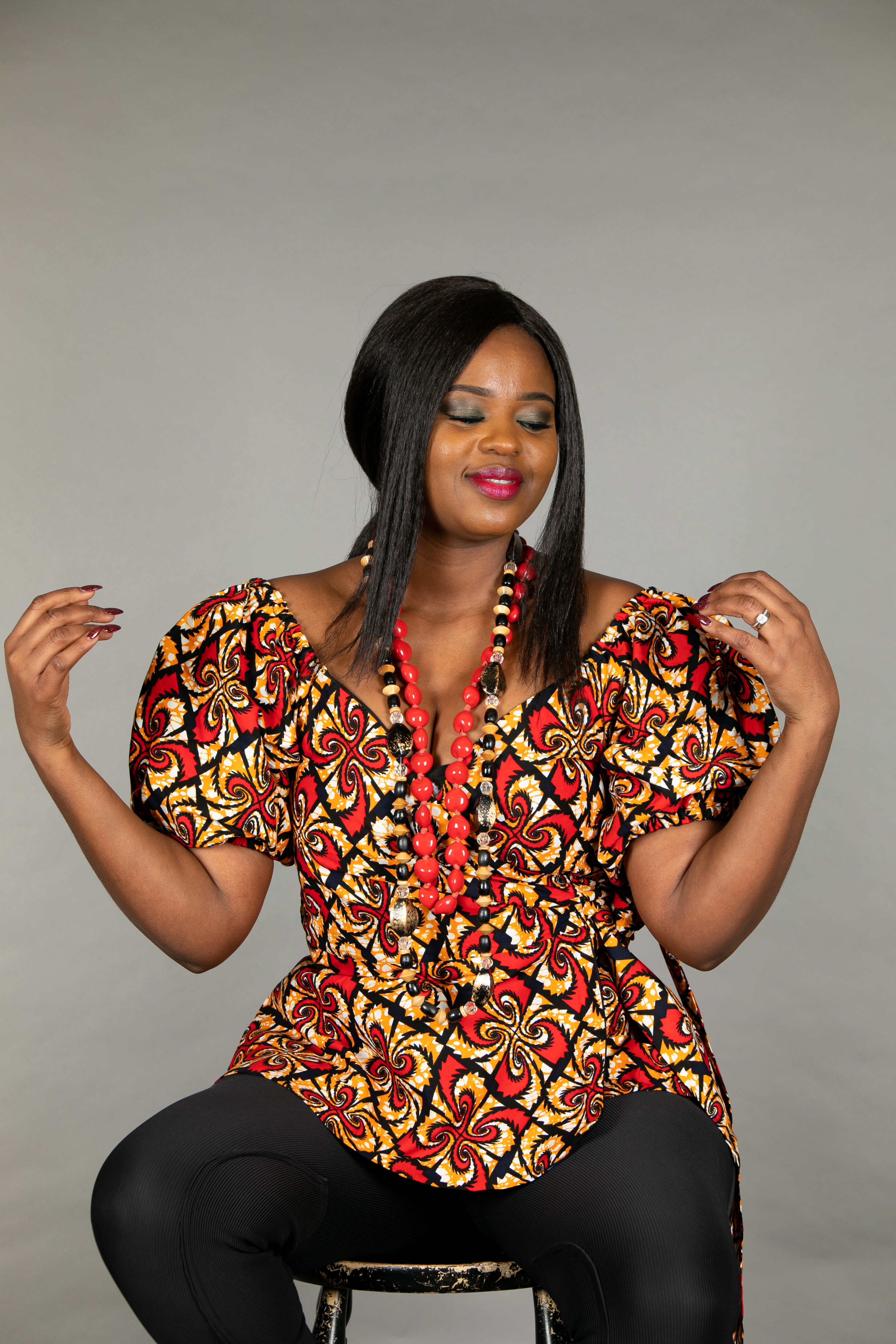 Temad collections african print ankara  off shoulder wrap top 