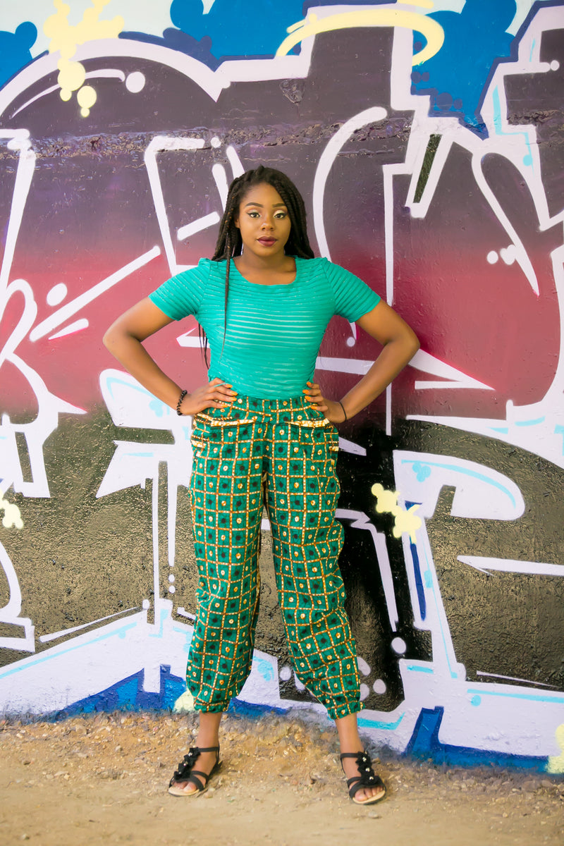 Chromate cuffed green trousers