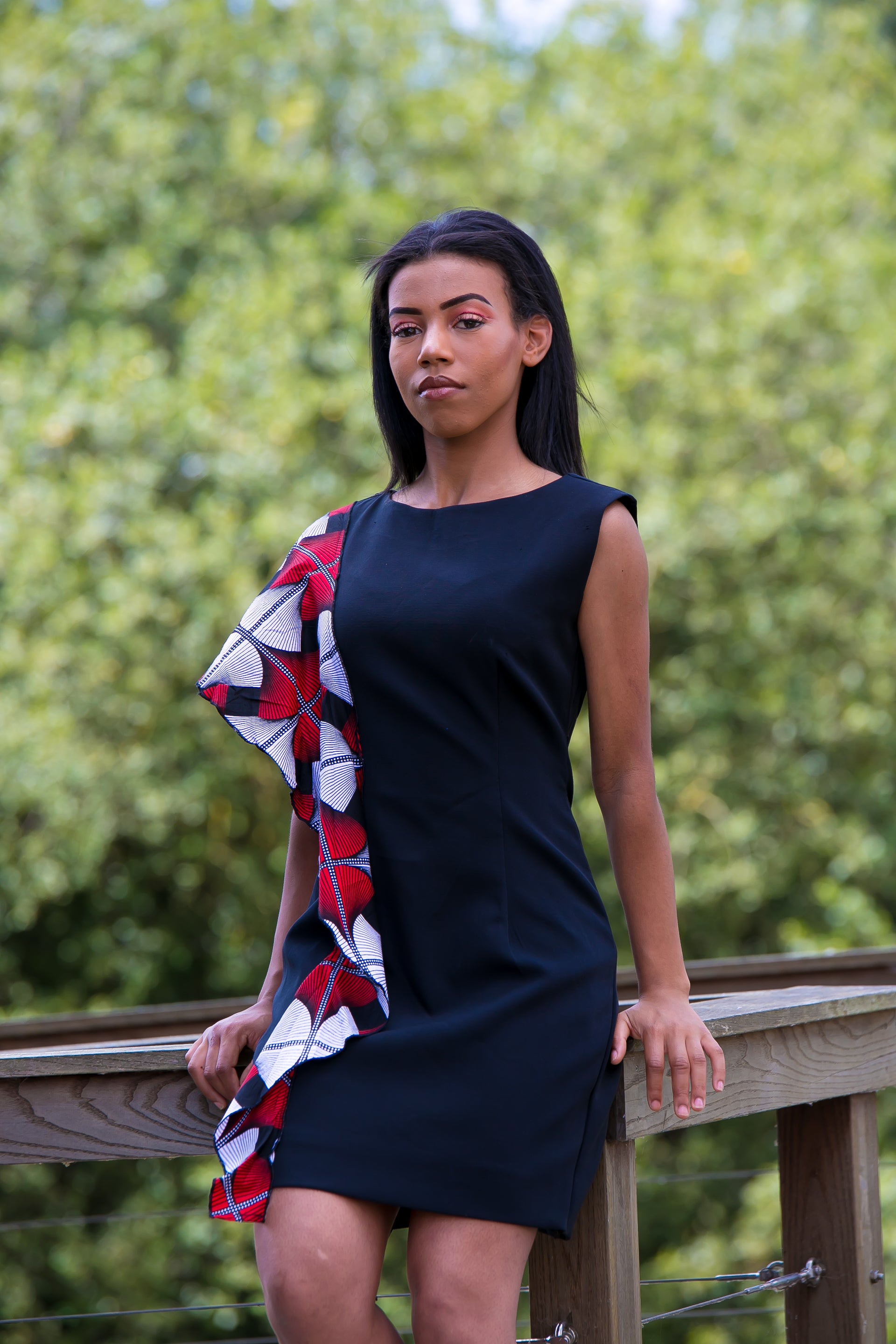 Geometry shift dress black