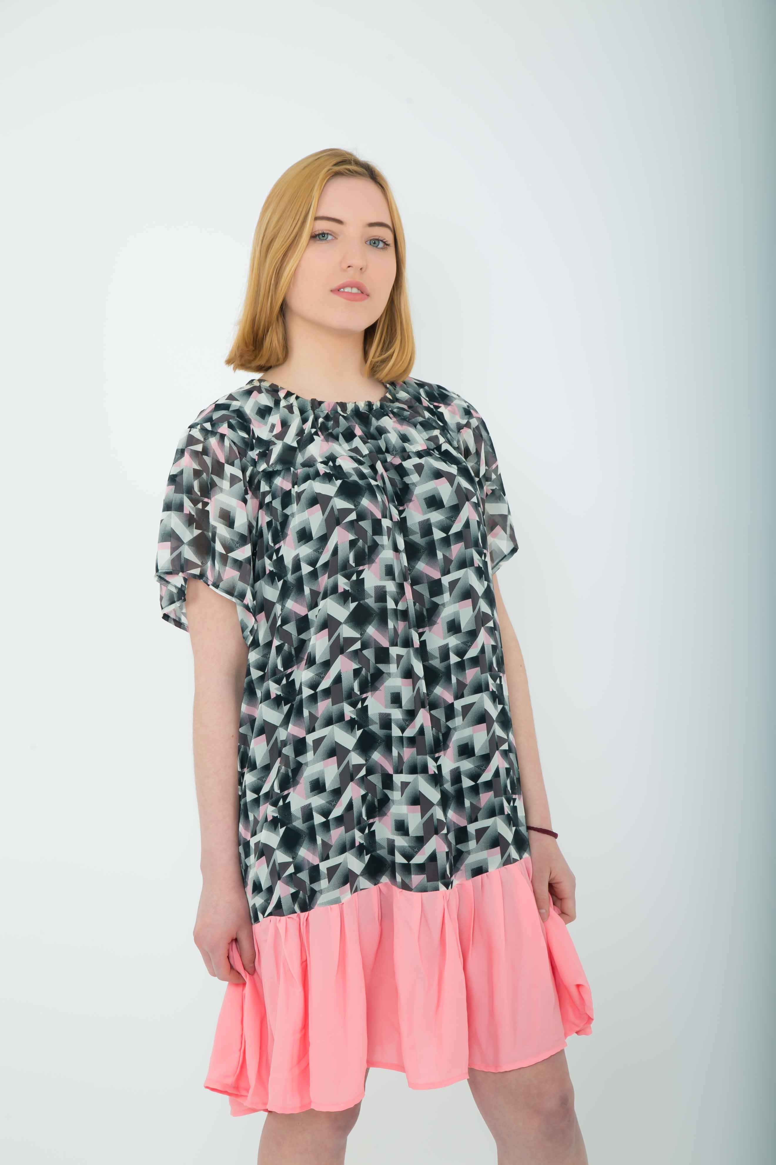 Elisabetta dress - pink chiffon ruffles
