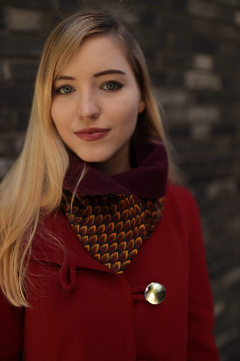 TemAD African print Ankara snood with one button