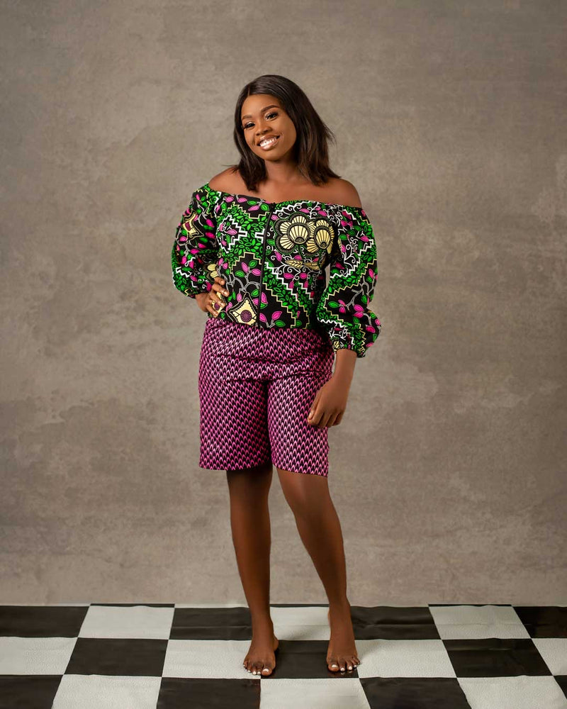 TemAD african print ankara shorts with side pockets