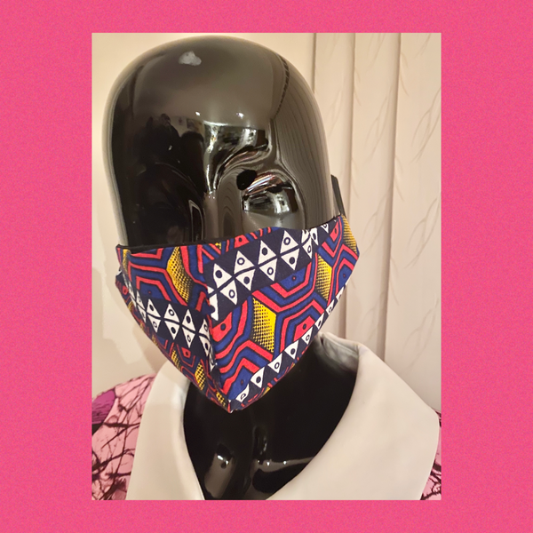 african print face mask - pink