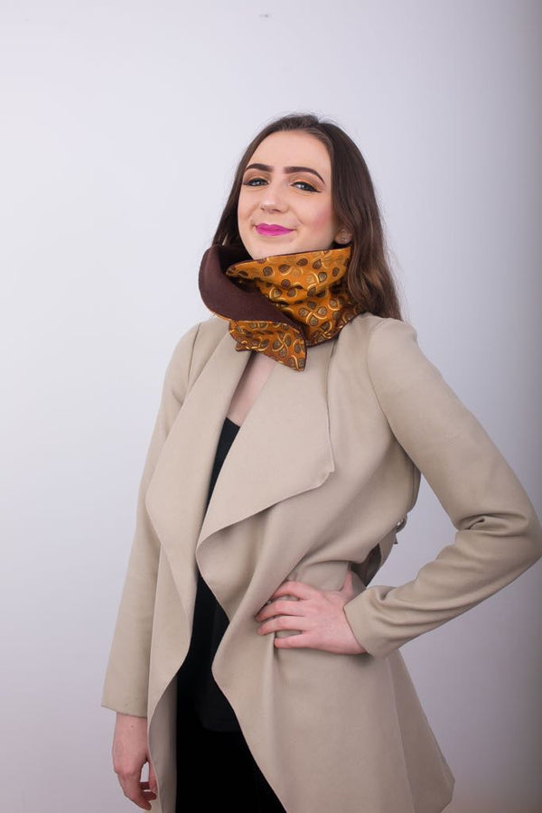 Ankara Snood with one button - Gold 10