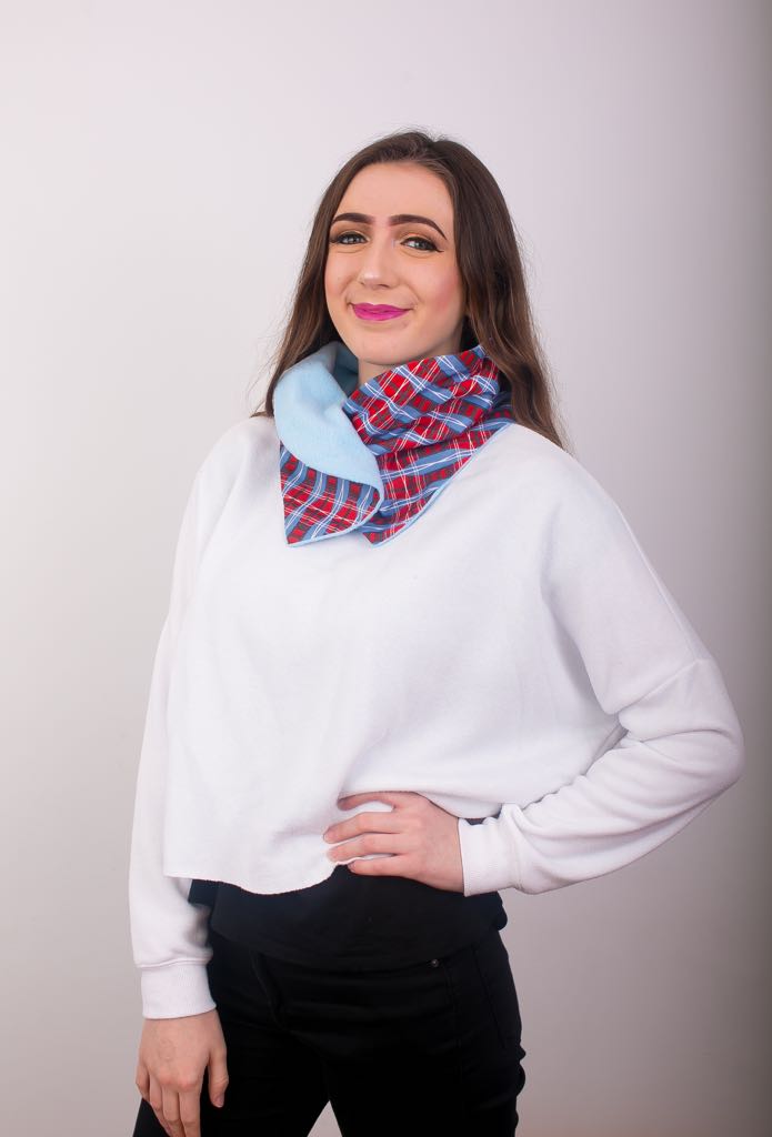 TemAD African print Ankara snood with one button