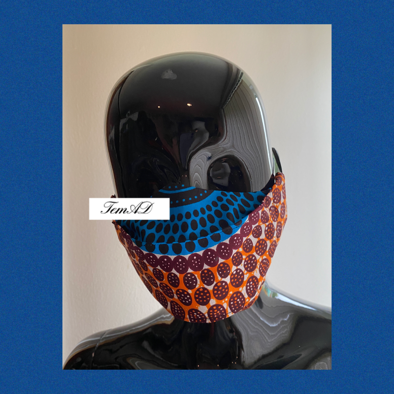 TemAD collections 3d african print ankara face mask made in uk