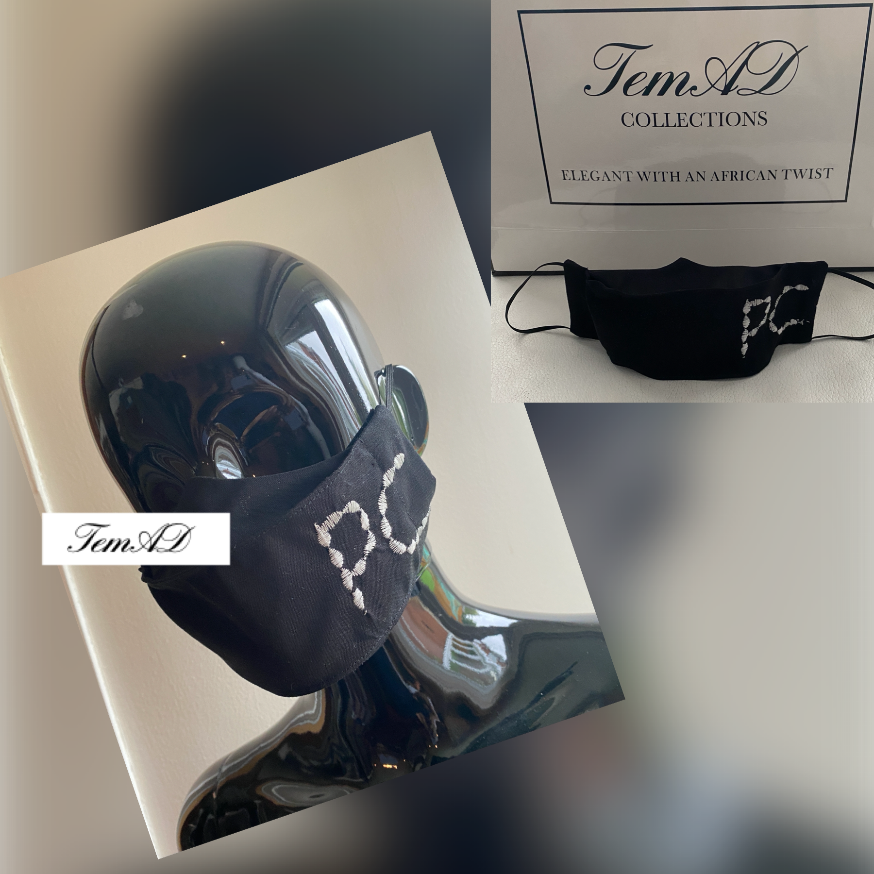 TemAD collections 3d african print ankara face mask made in uk